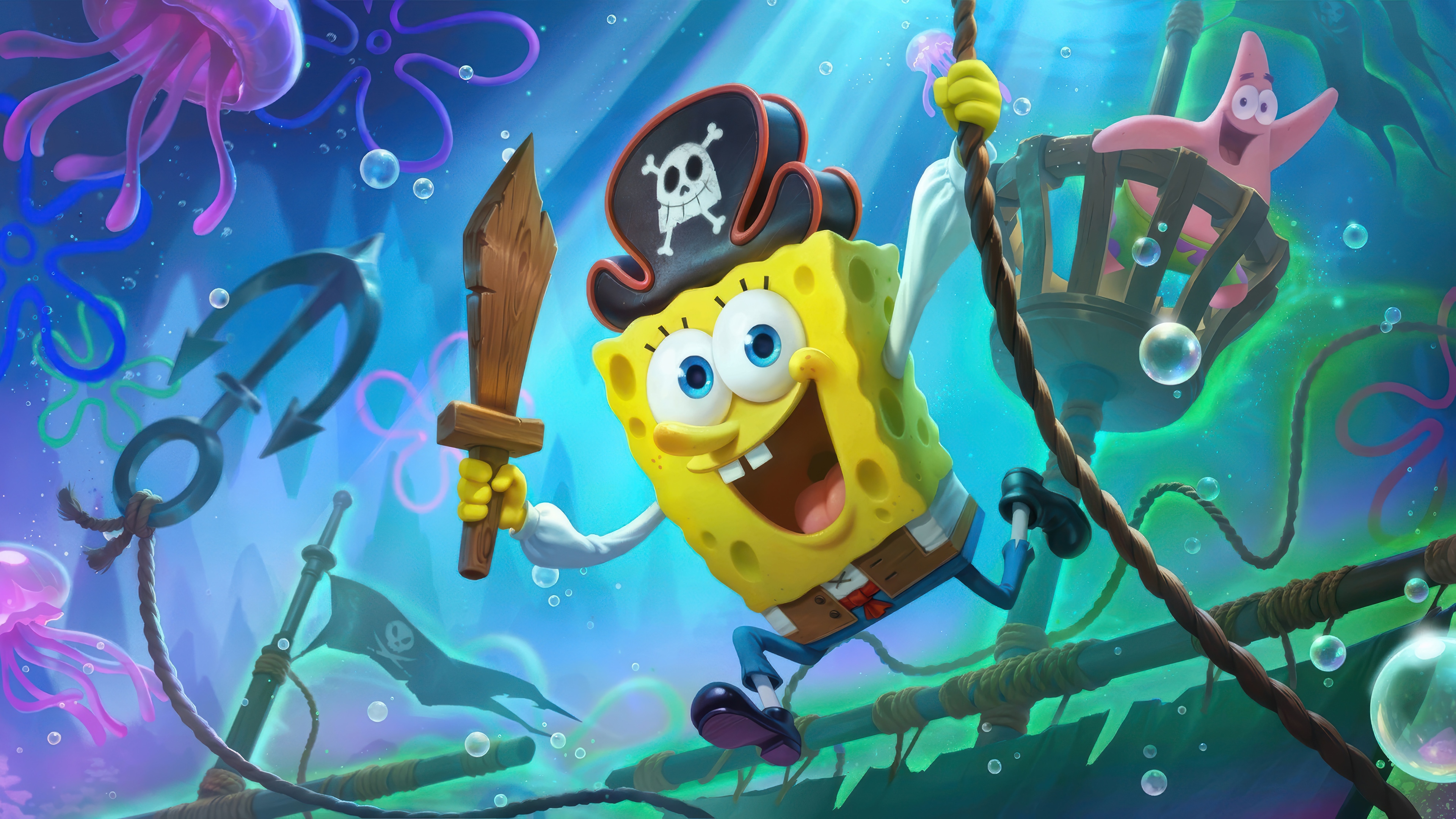 SpongeBob SquarePants and Patrick Star as Pirates in 4K HD Wallpaper