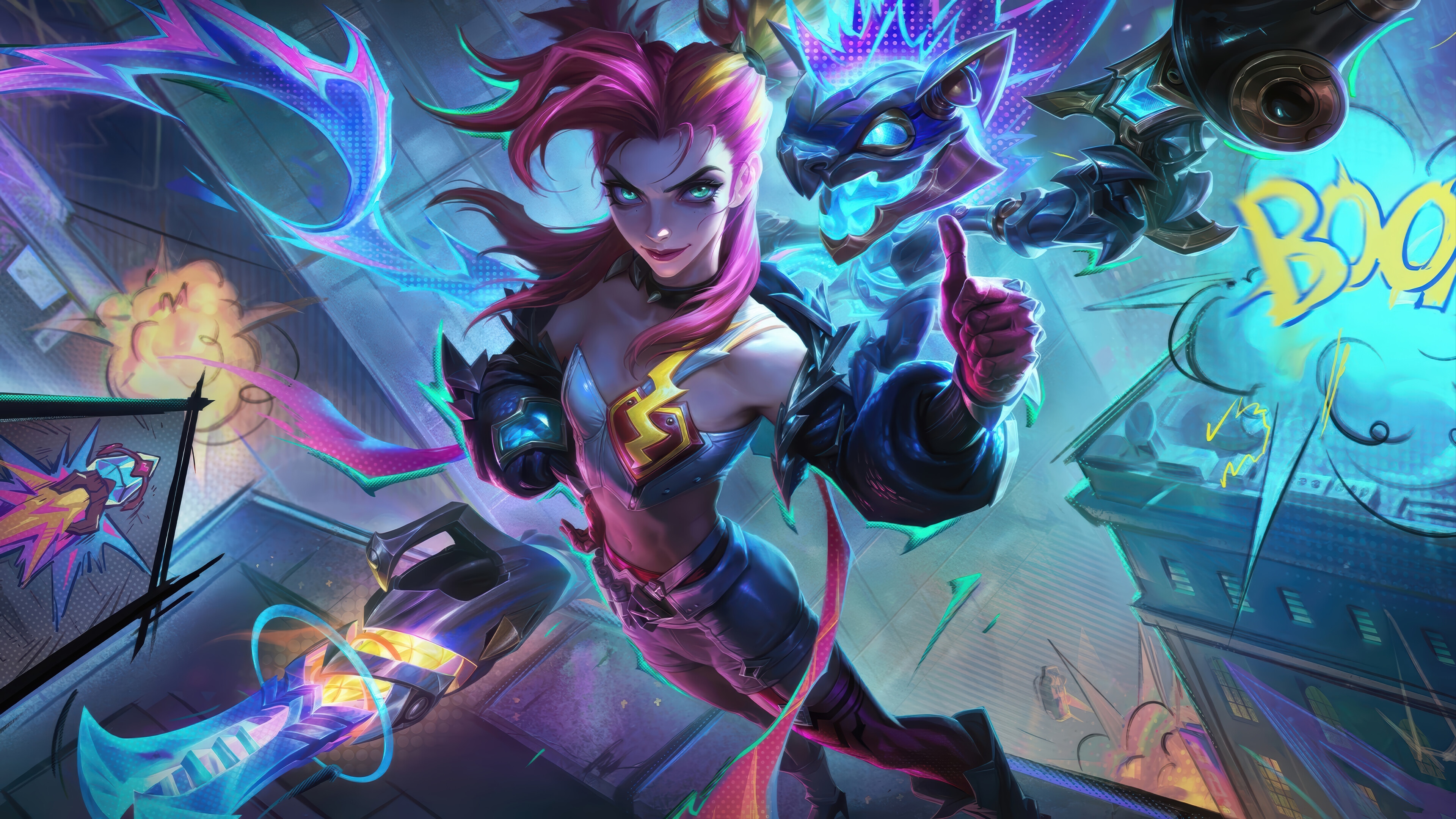 Jinx from League of Legends Splash Art 4K HD Wallpaper
