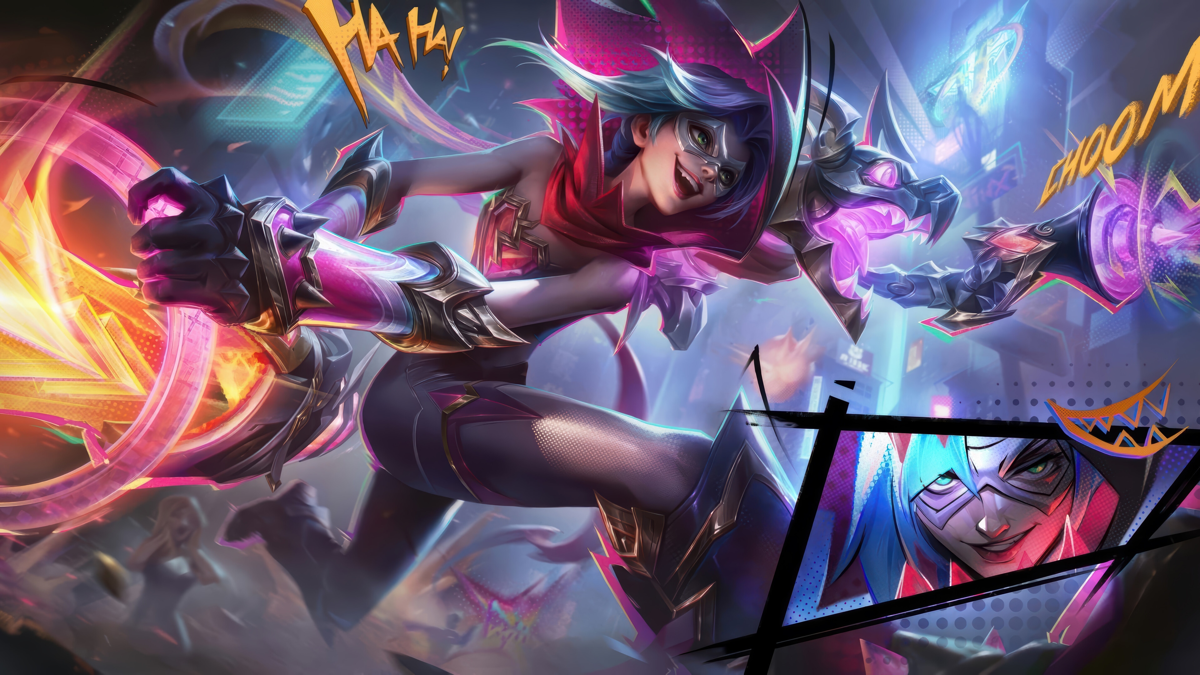 Jinx in League of Legends Splash Art 4K HD Wallpaper