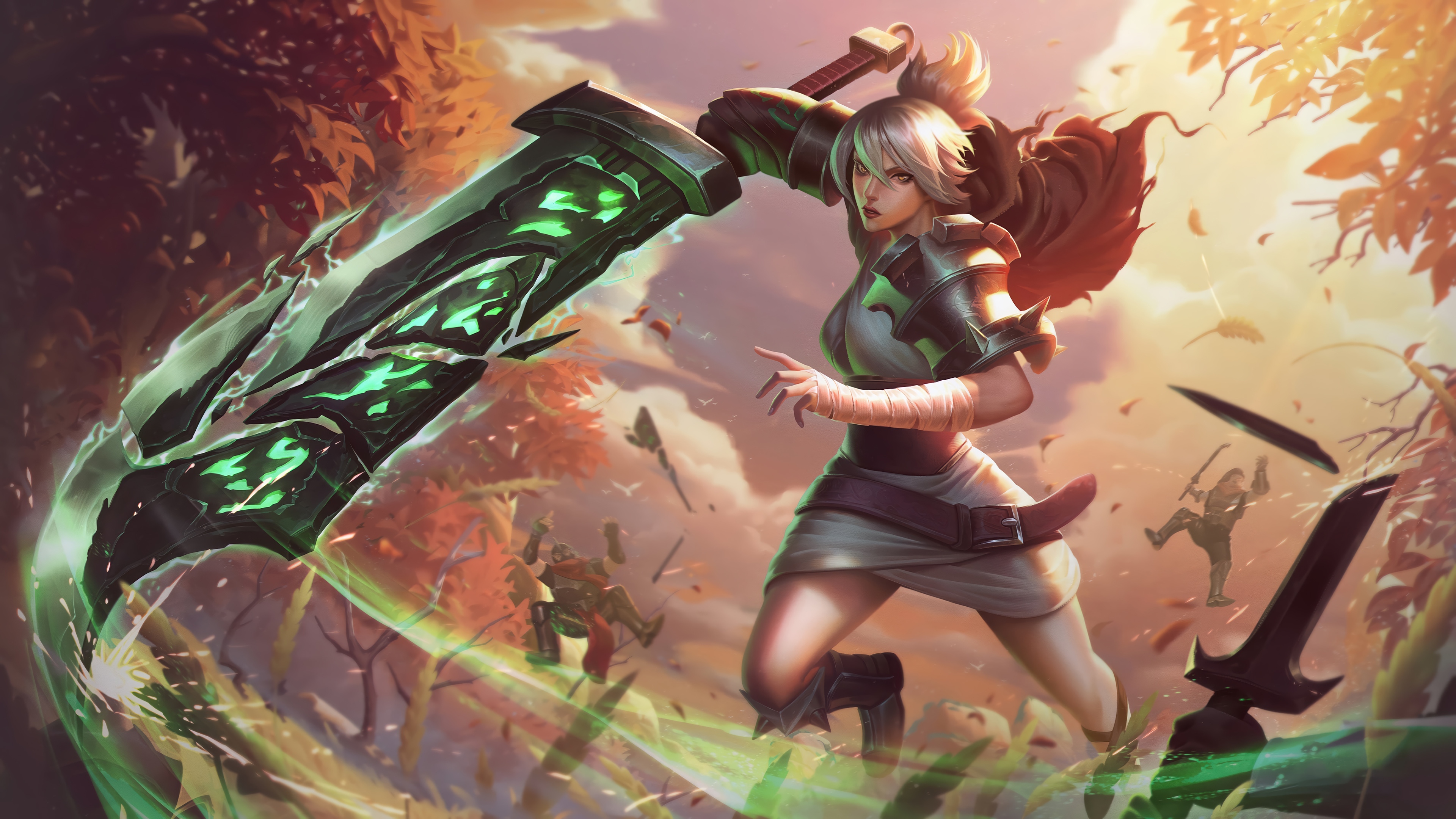 Riven with a large sword in League of Legends 4K HD Wallpaper