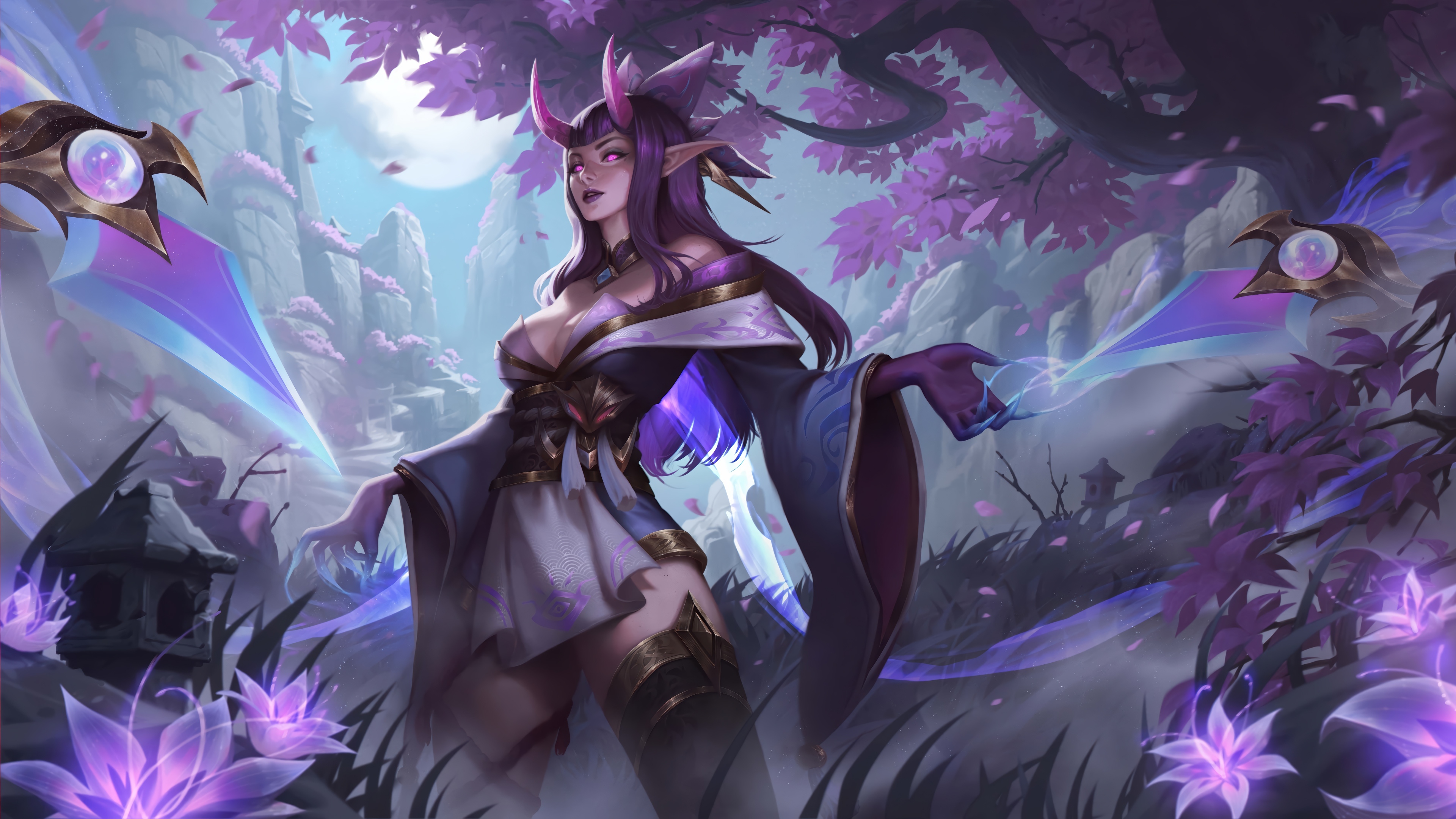 Spirit Blossom Evelynn in a mystical forest HD Wallpaper