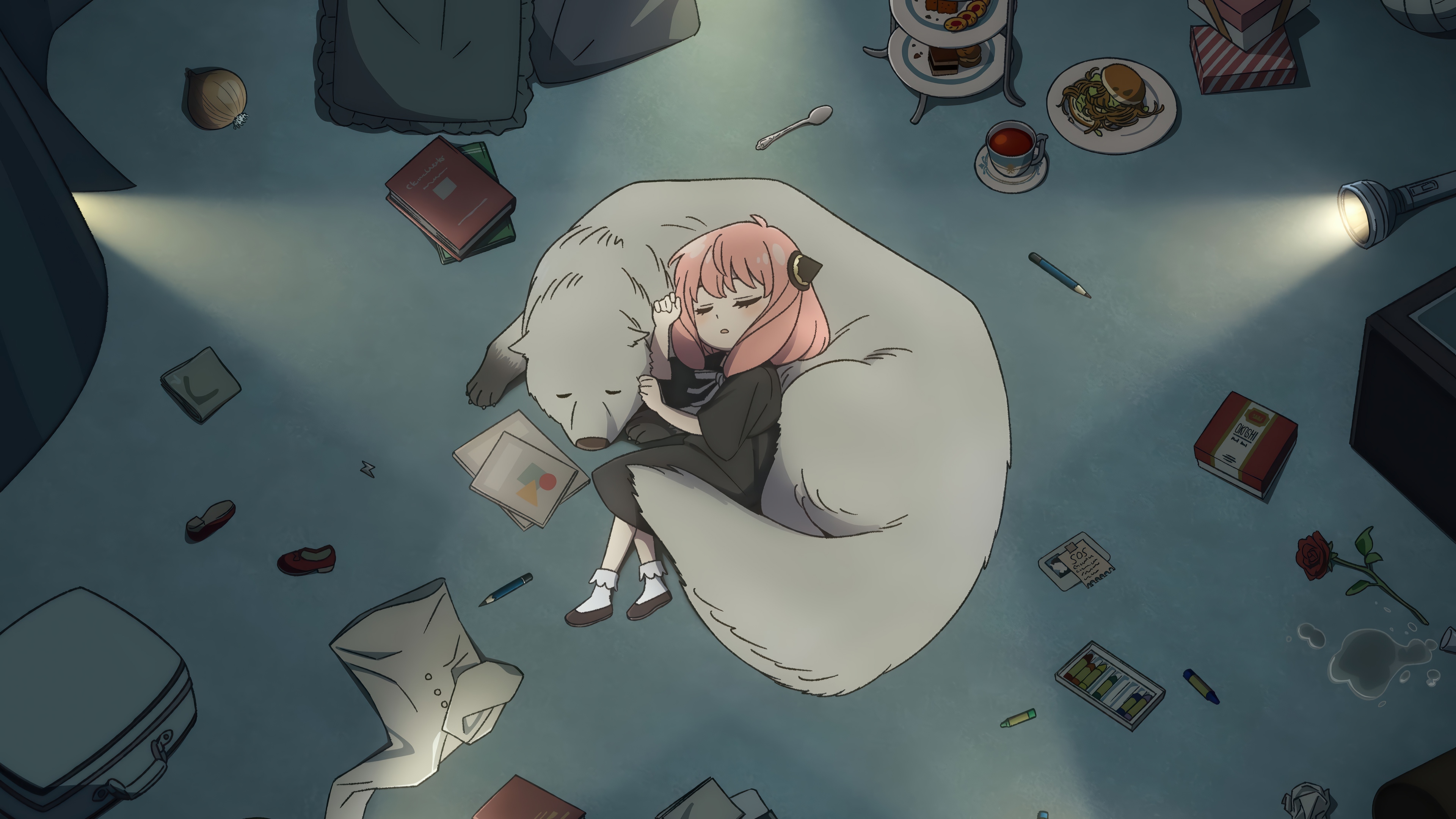 Anya Forger and Bond Forger sleeping in 4K HD Wallpaper