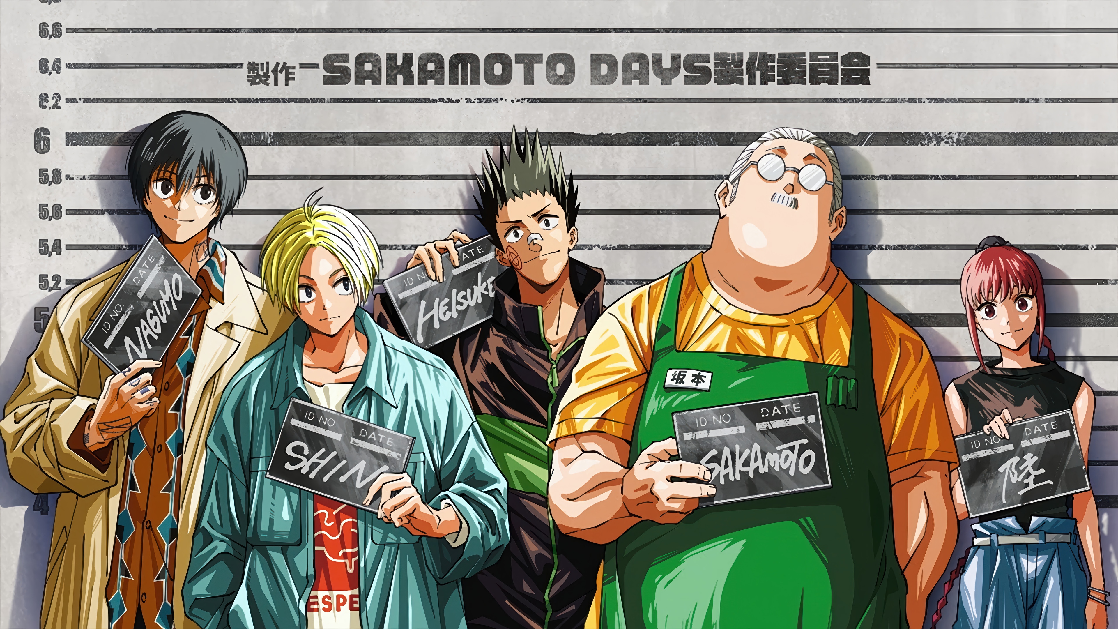Sakamoto Days Characters Mug Shot 4K HD Wallpaper