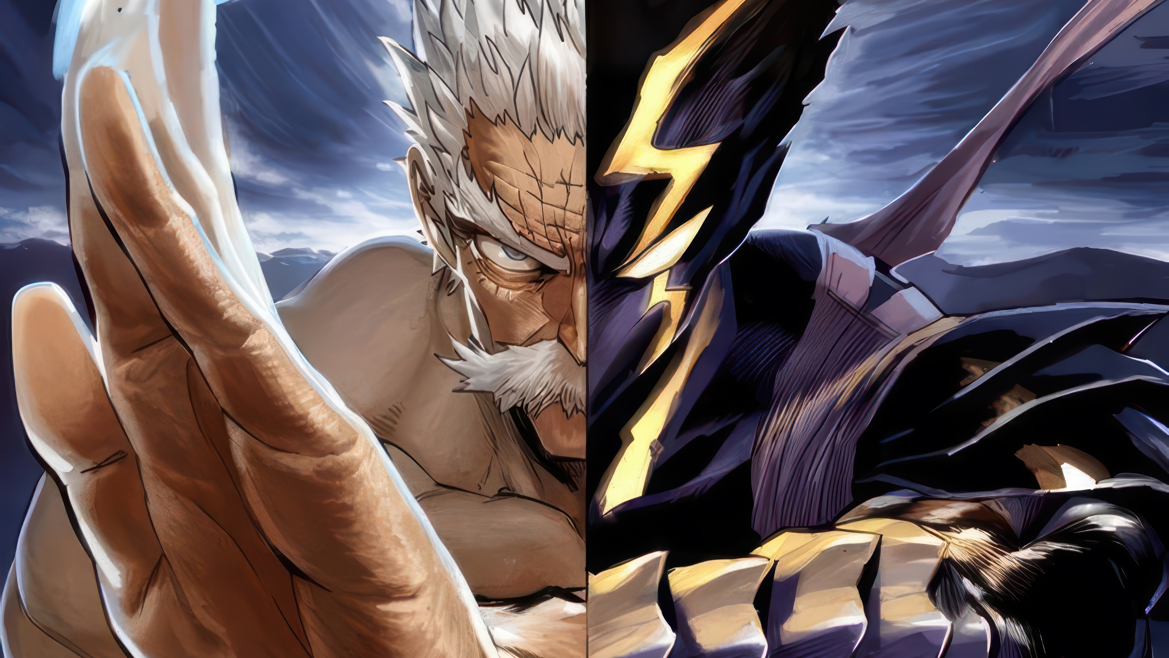 One Punch Man: Bang and Garou 4K HD Wallpaper