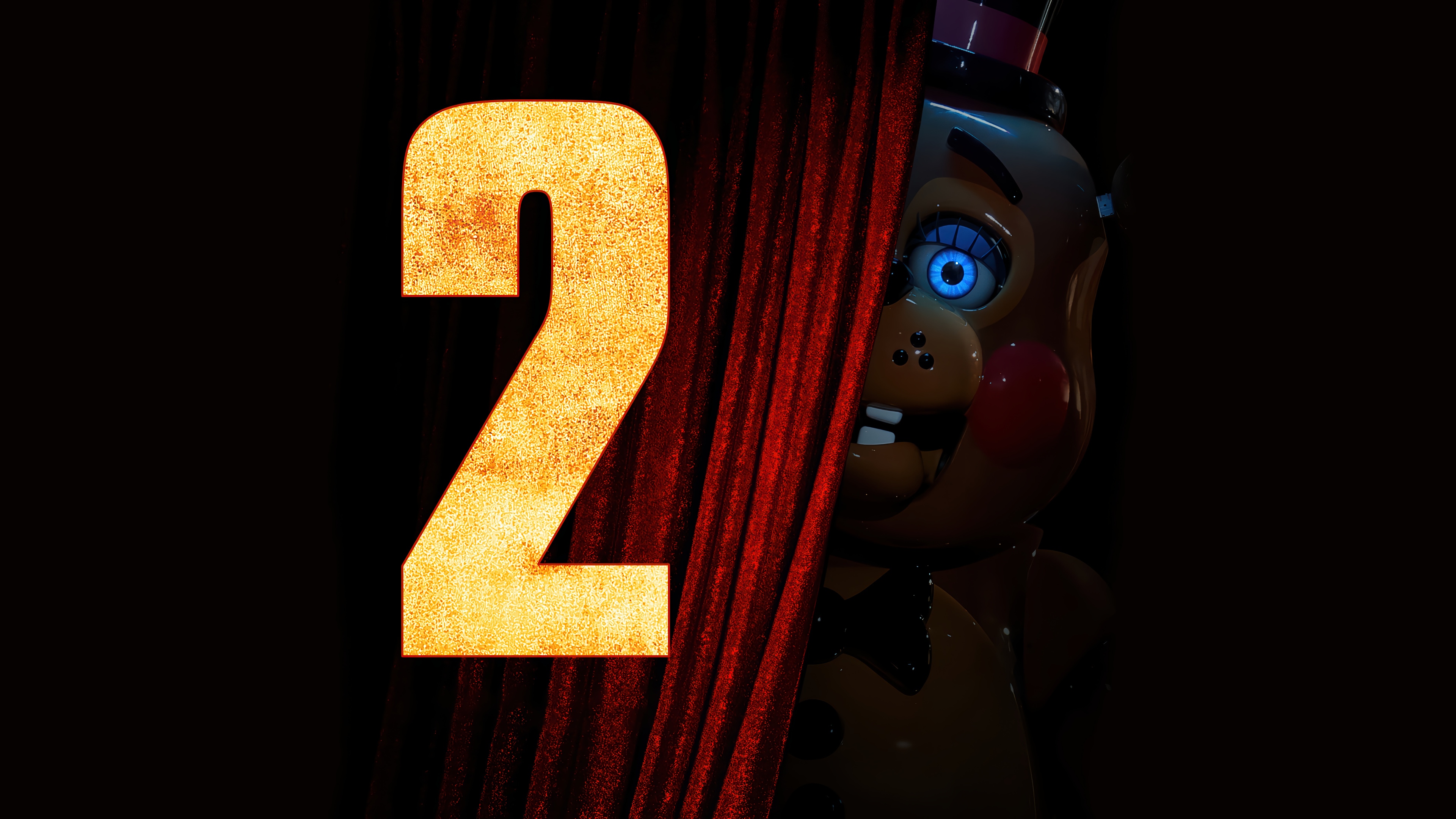 FNAF 2: Toy Freddy Peeking Behind Curtain HD Wallpaper