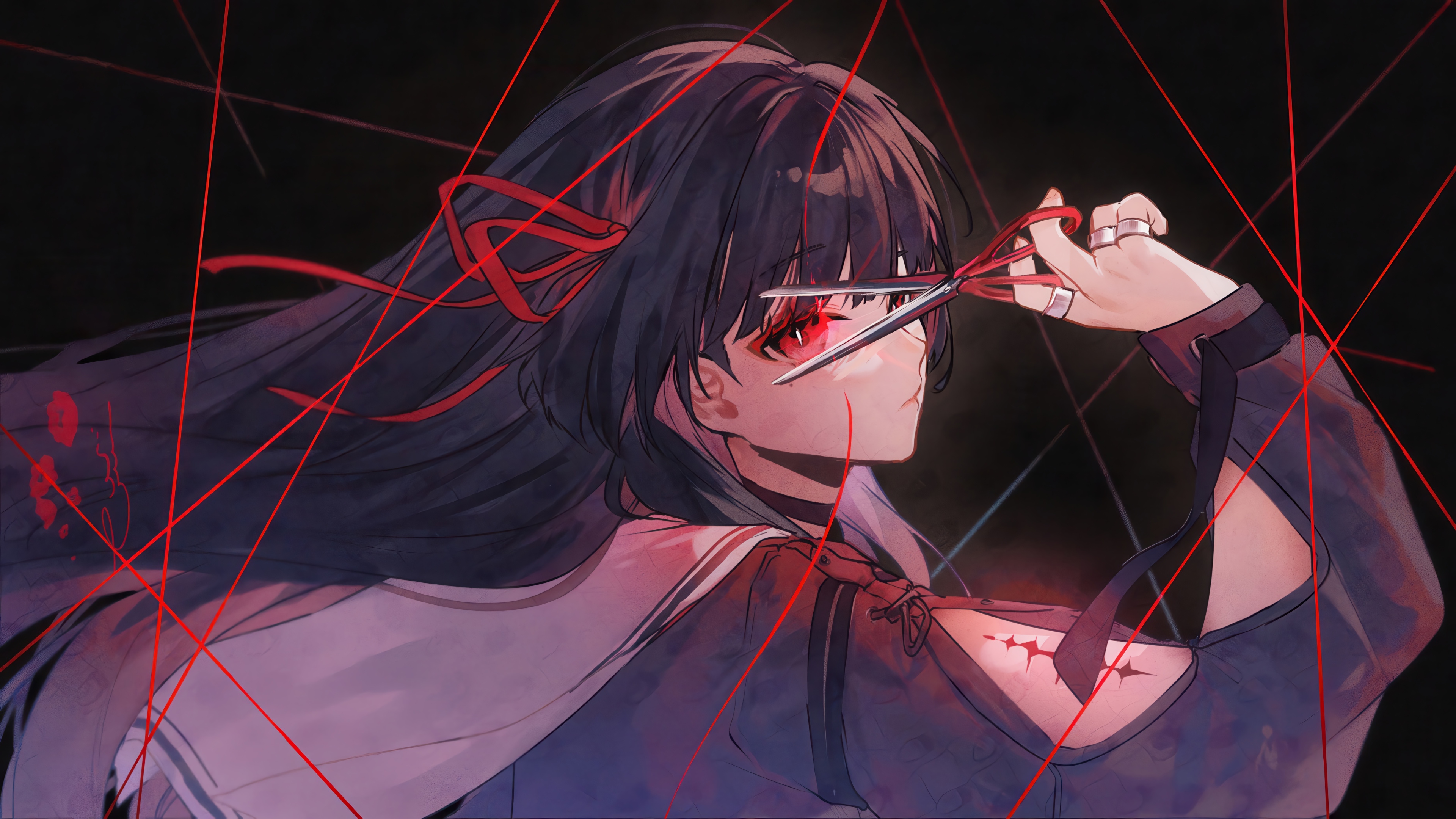 Chisa from Wuthering Waves with Scissors HD Wallpaper