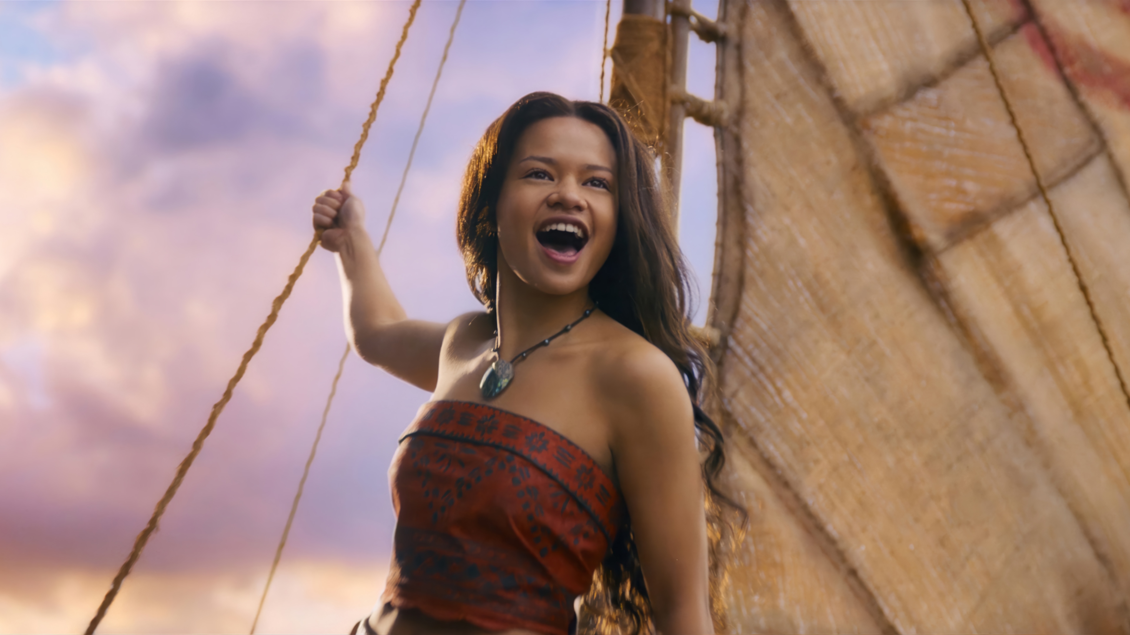 Moana on a sailboat in 4K HD Wallpaper