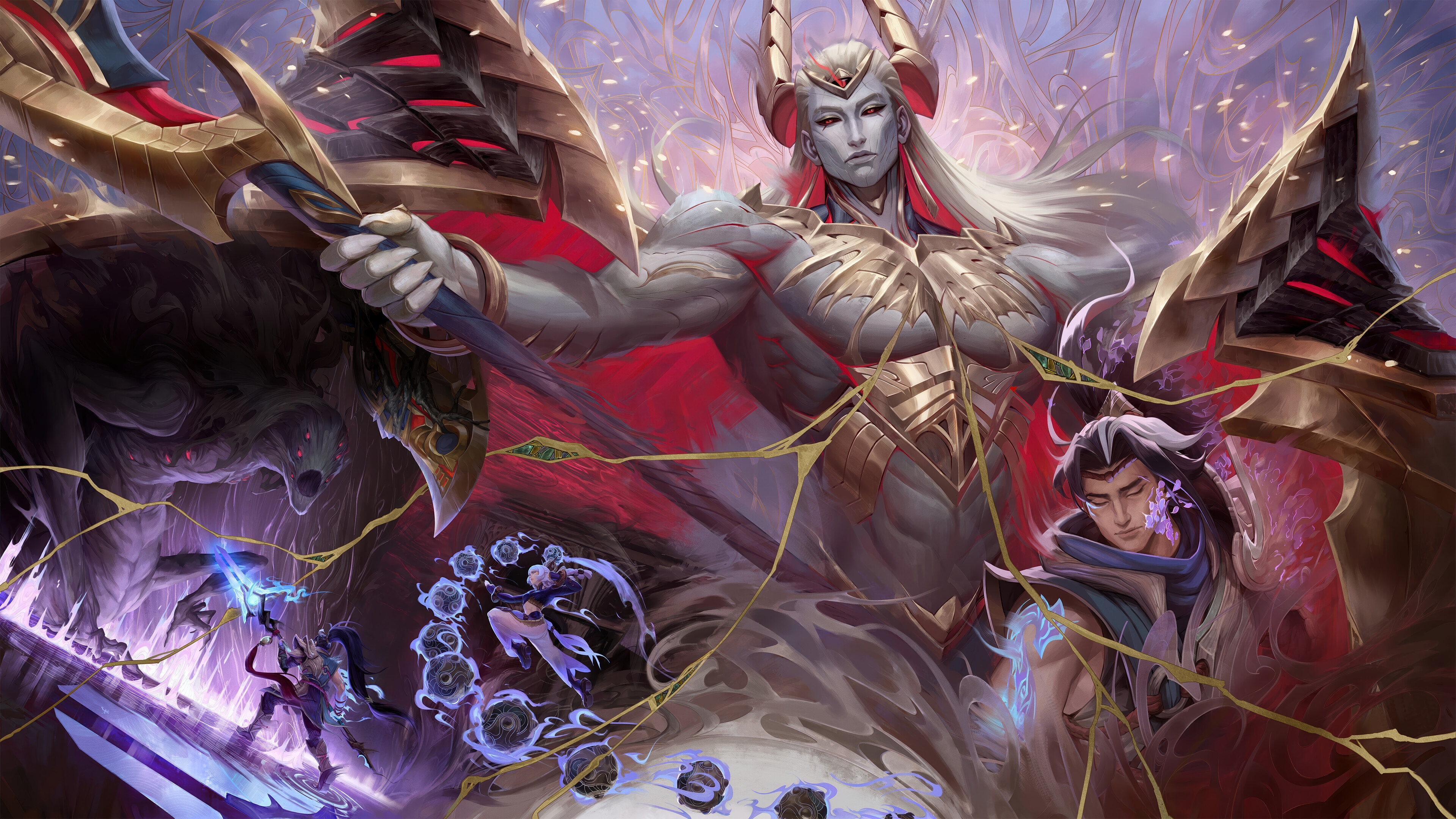 League of Legends: Zaahen, Xin Zhao, and Yunara HD Wallpaper