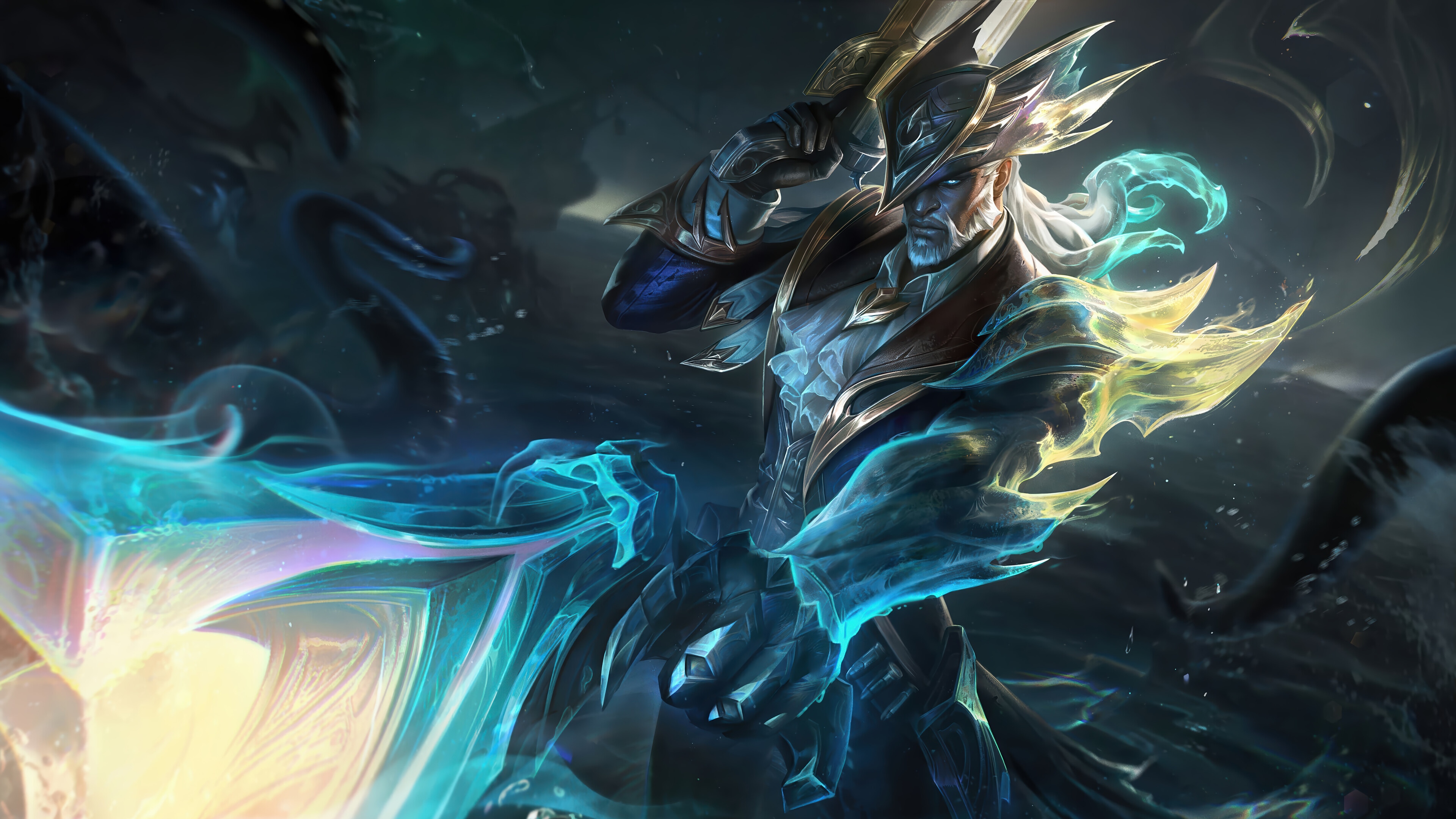 Lucian from League of Legends Sunken Shadows 4K HD Wallpaper
