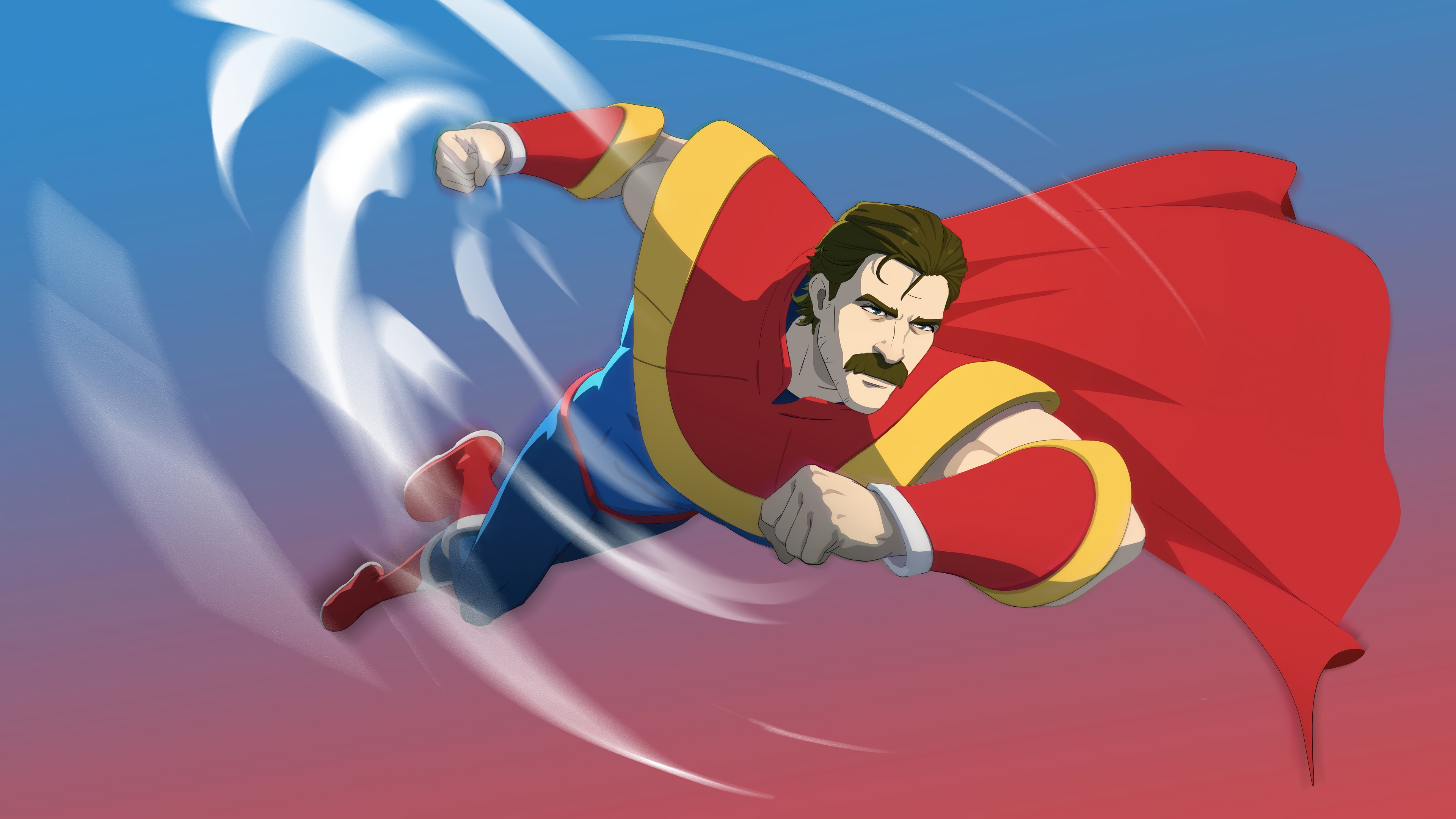 Omni-Man flying in 4K HD Wallpaper