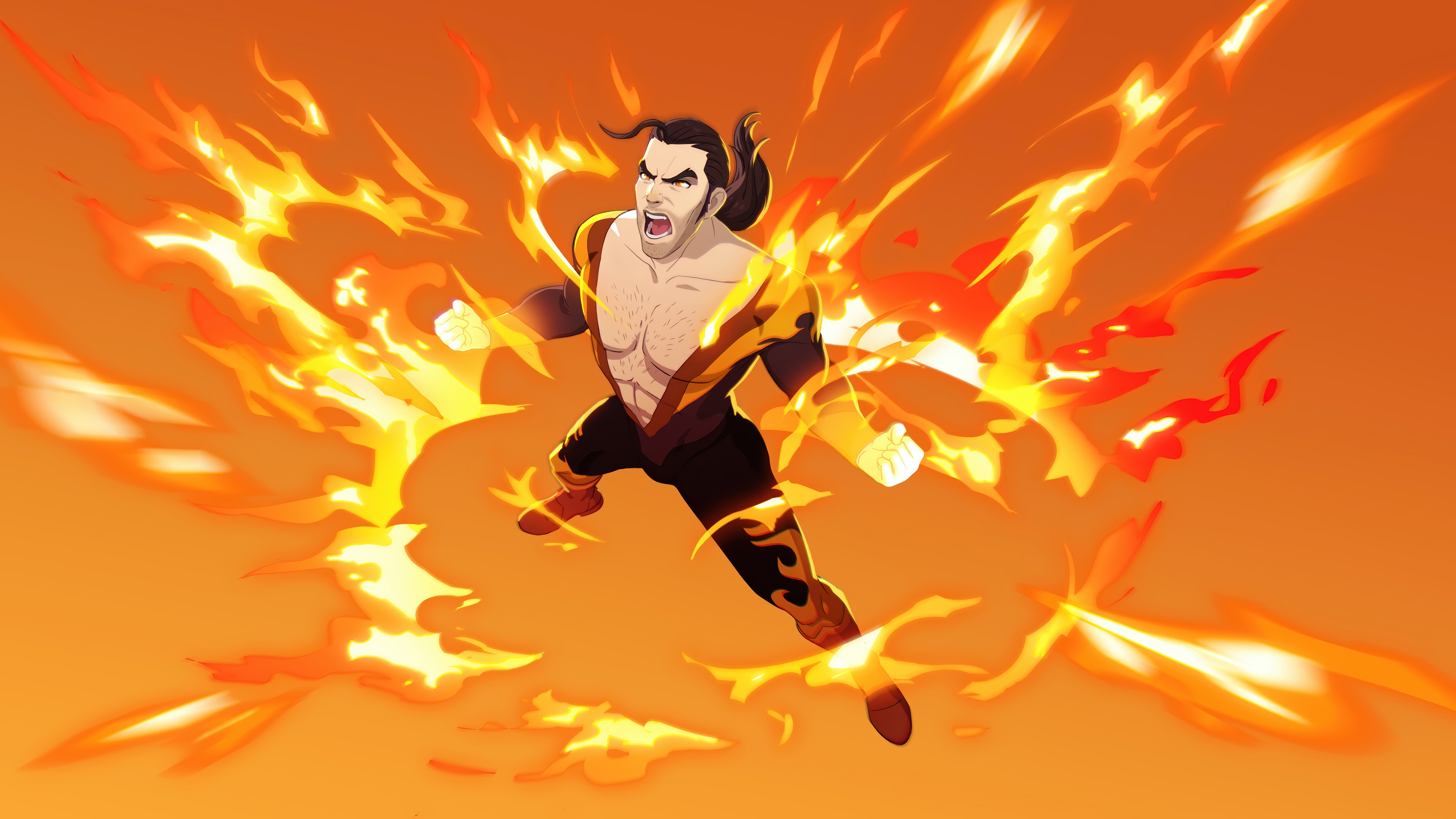 Man engulfed in flames HD Wallpaper