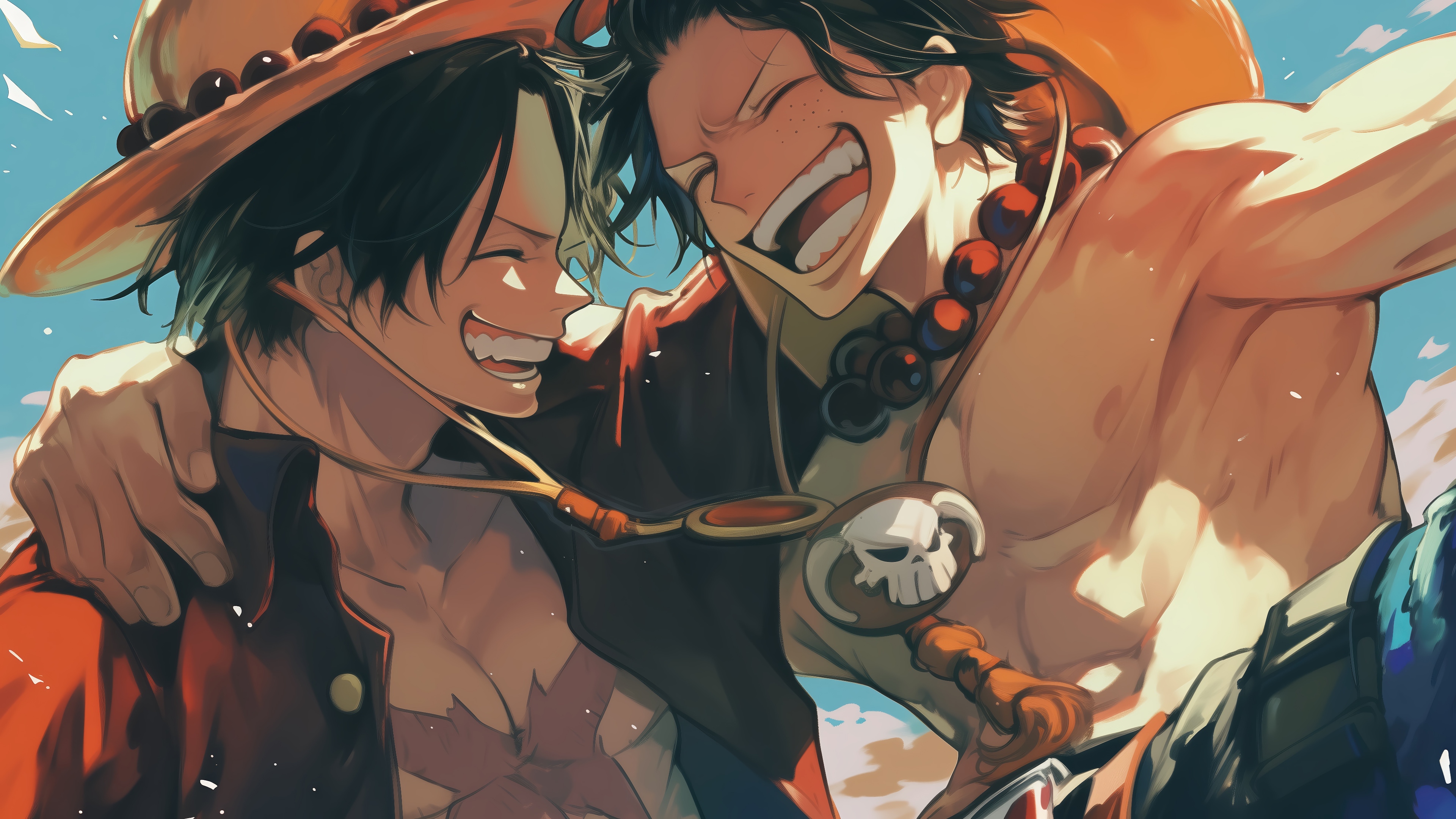 Monkey D. Luffy and Portgas D. Ace 4K HD Wallpaper