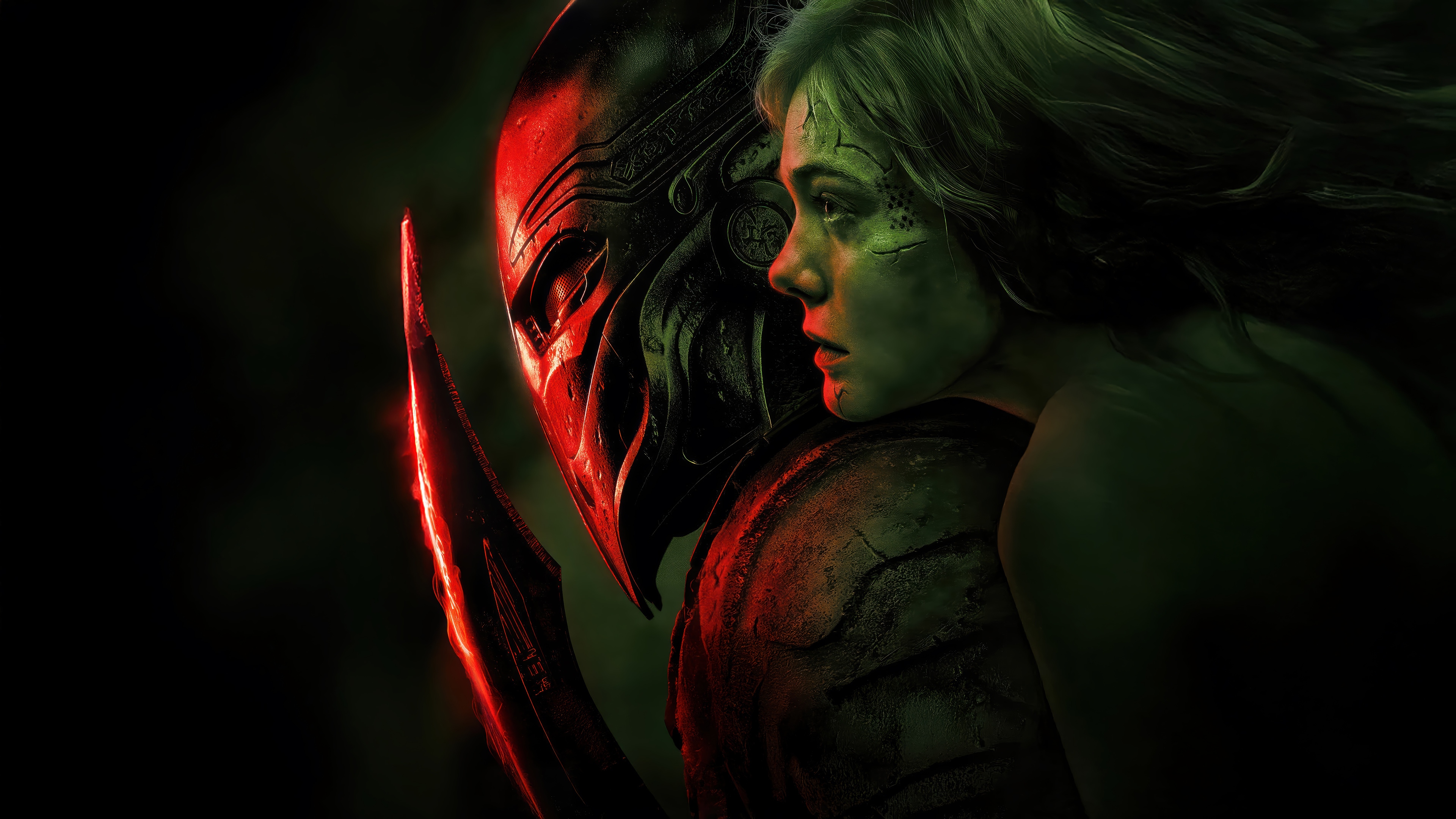 Predator and Elle Fanning 4K HD Wallpaper