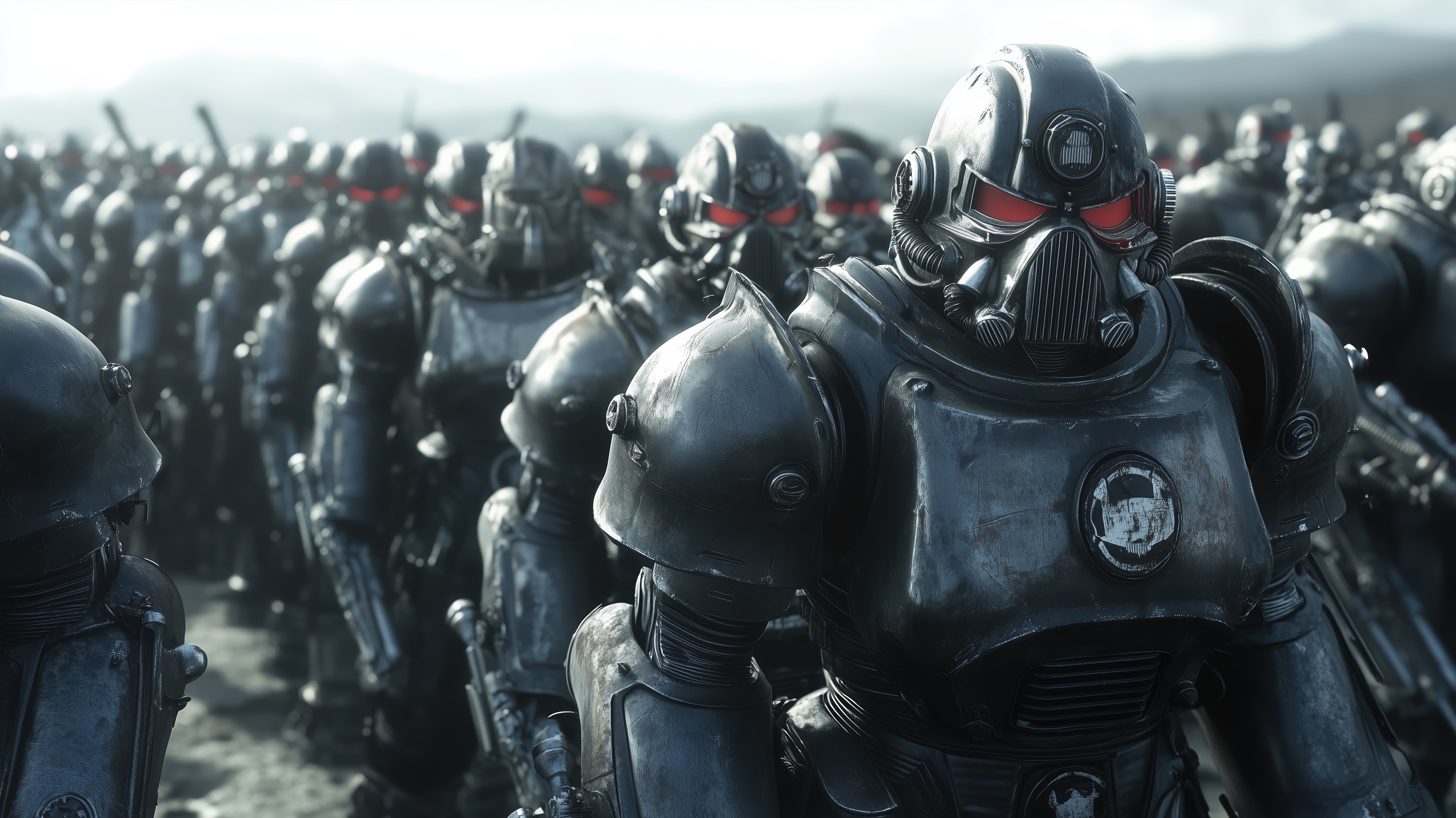 Brotherhood of Steel soldiers in formation 4K HD Wallpaper