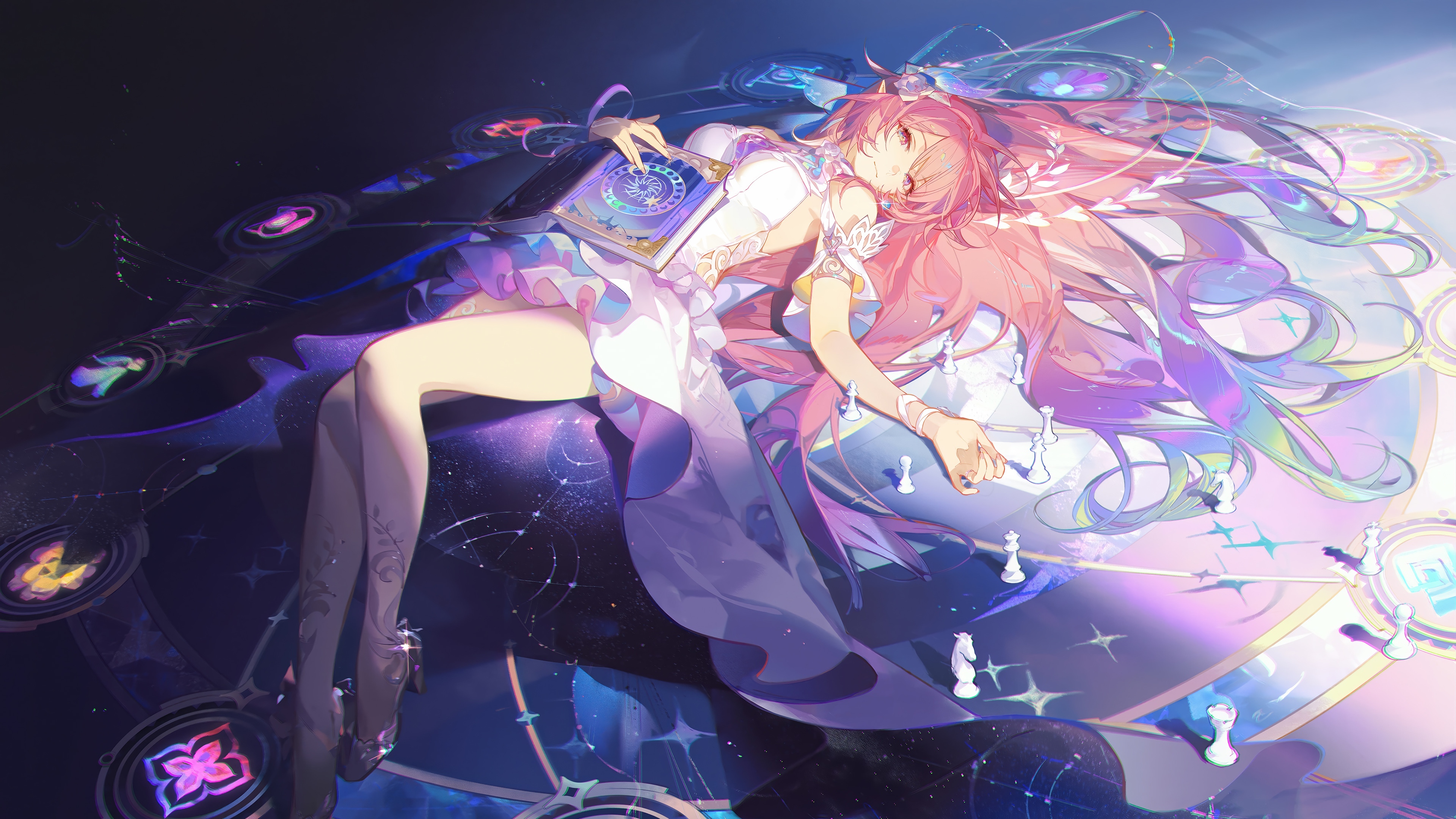 Cyrene from Honkai: Star Rail playing chess HD Wallpaper