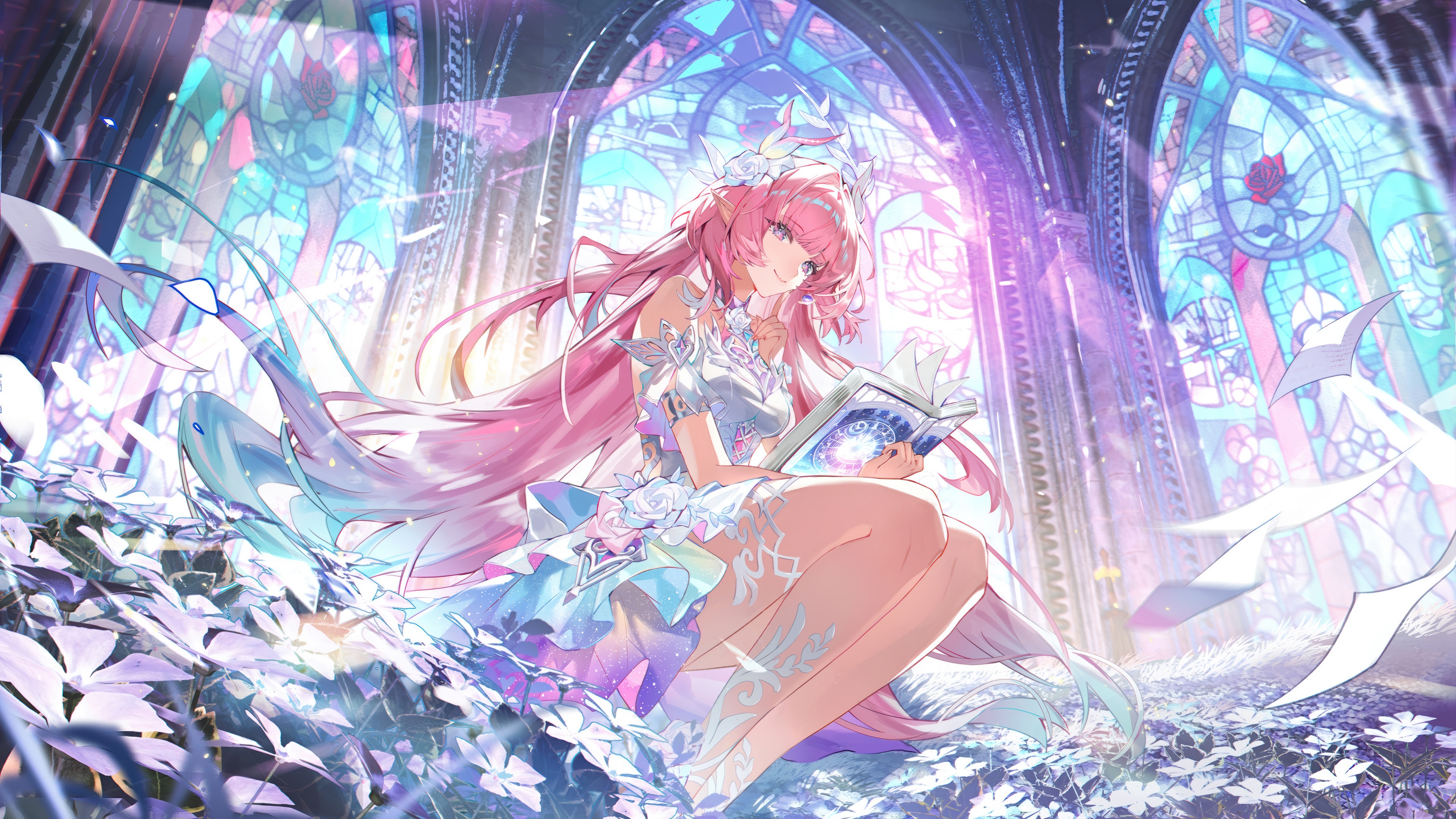 Cyrene from Honkai: Star Rail reading a book HD Wallpaper