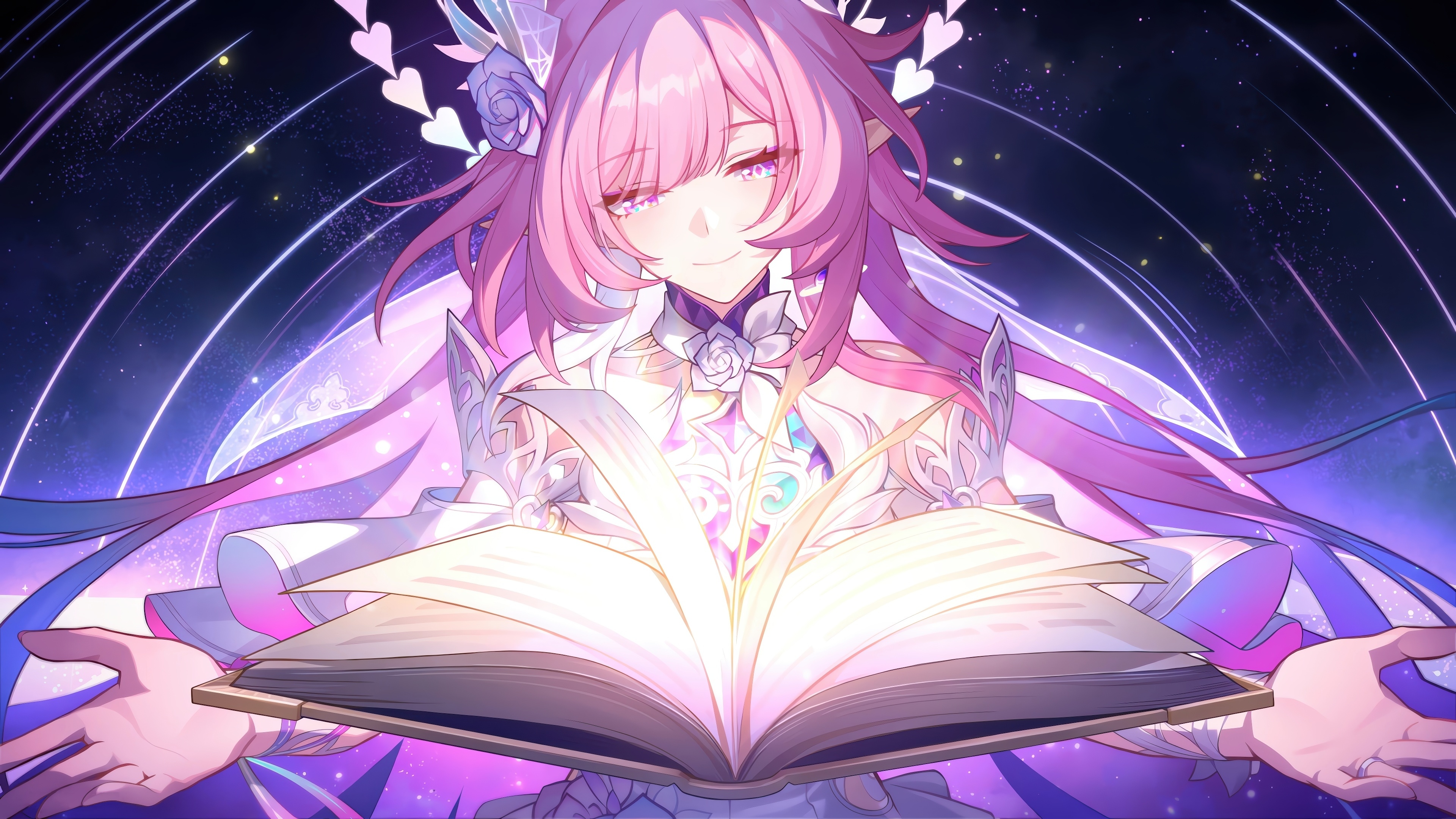 Cyrene from Honkai: Star Rail holding a glowing book HD Wallpaper