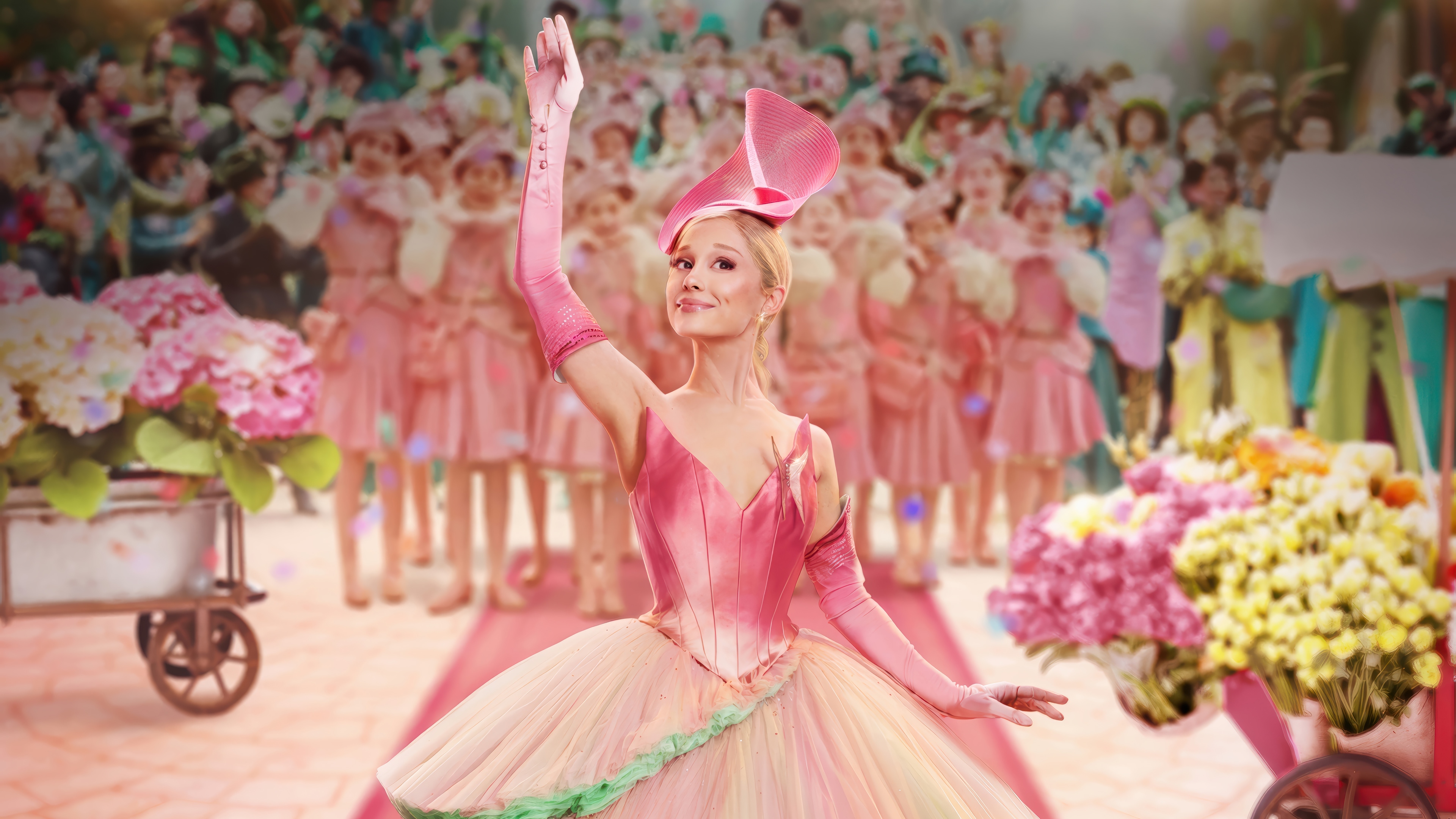 Ariana Grande as Glinda in Wicked: For Good 4K HD Wallpaper