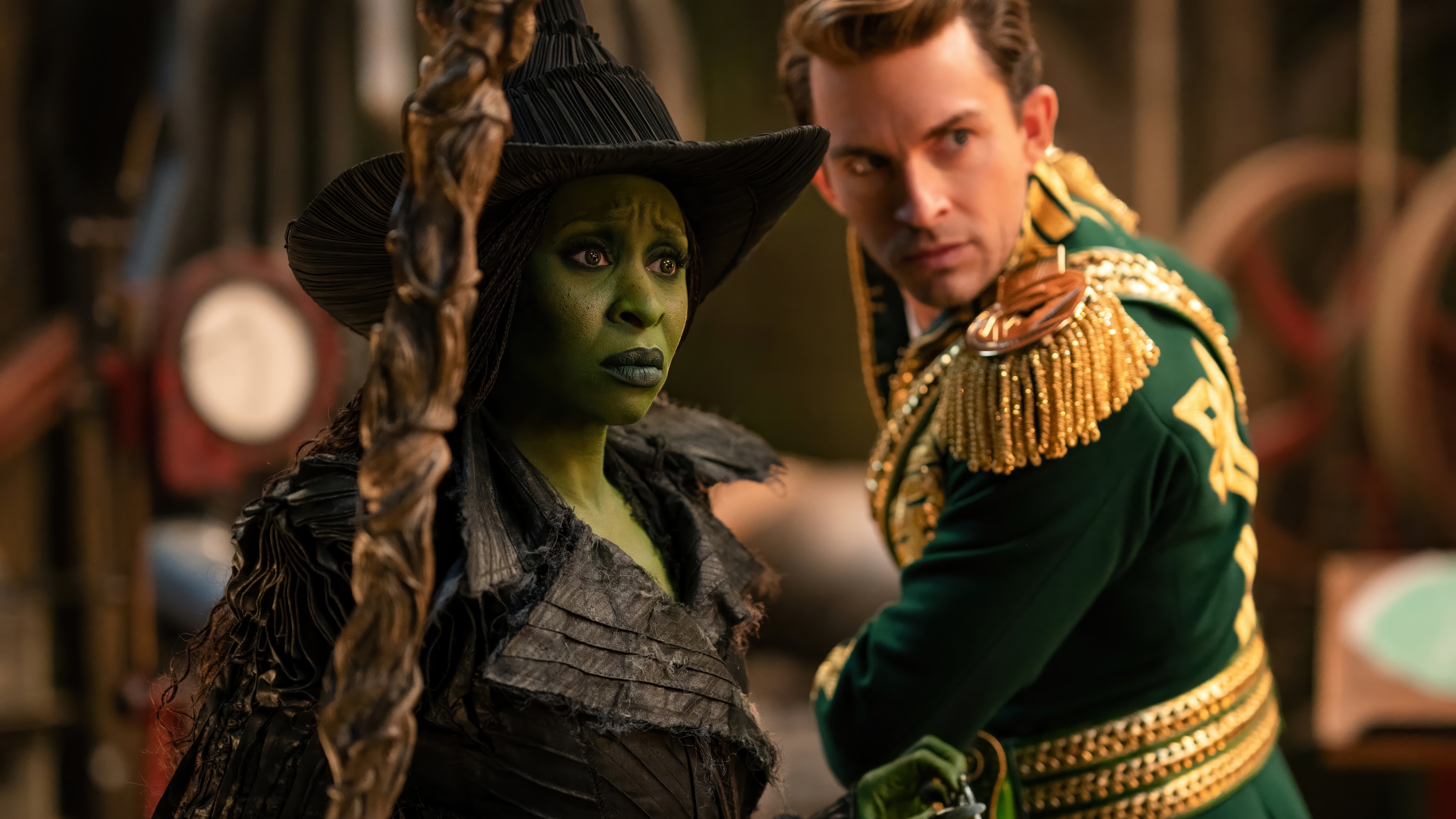Cynthia Erivo and Jonathan Bailey in Wicked 4K HD Wallpaper