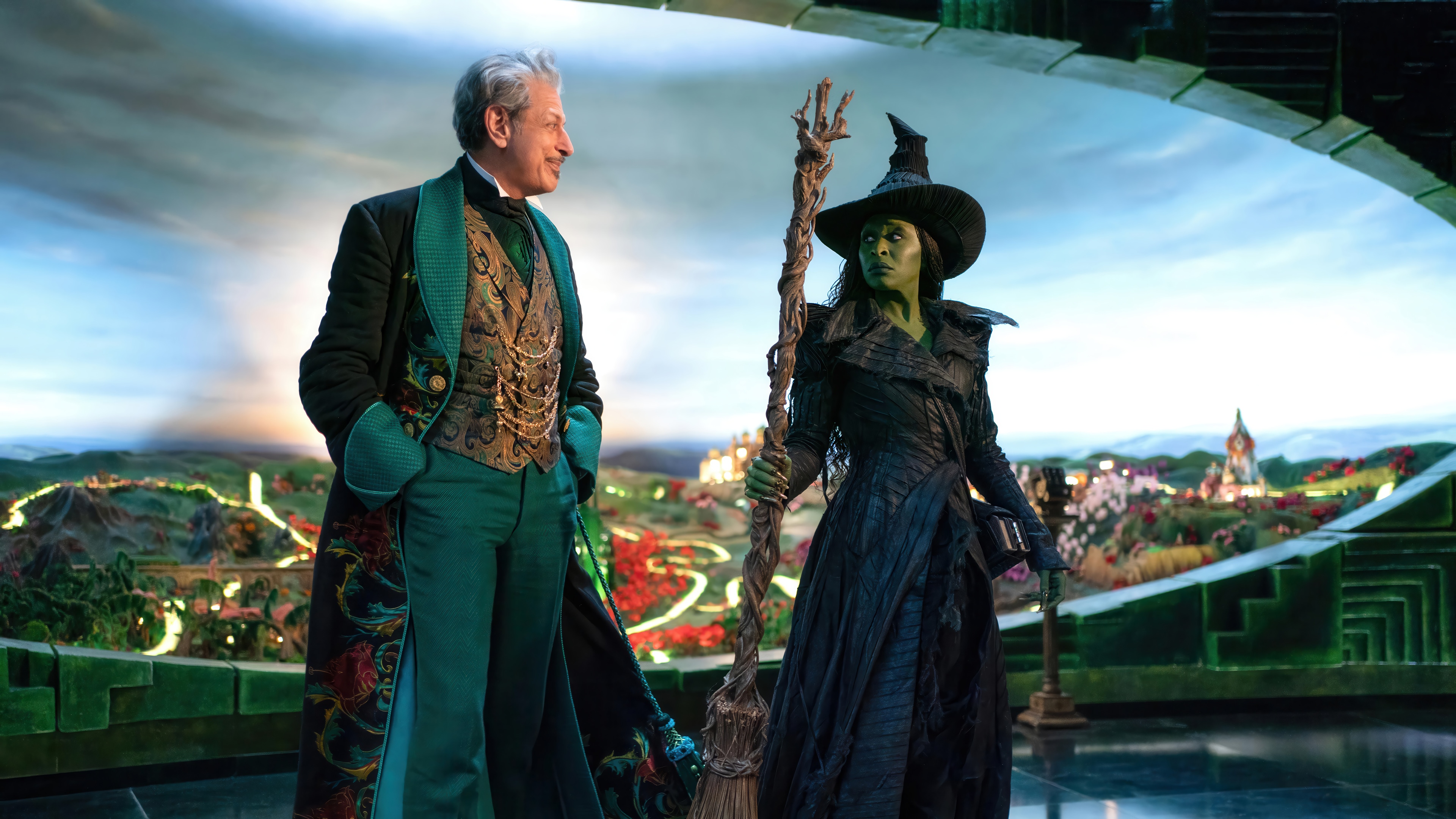 Jeff Goldblum and Cynthia Erivo in Wicked 4K HD Wallpaper