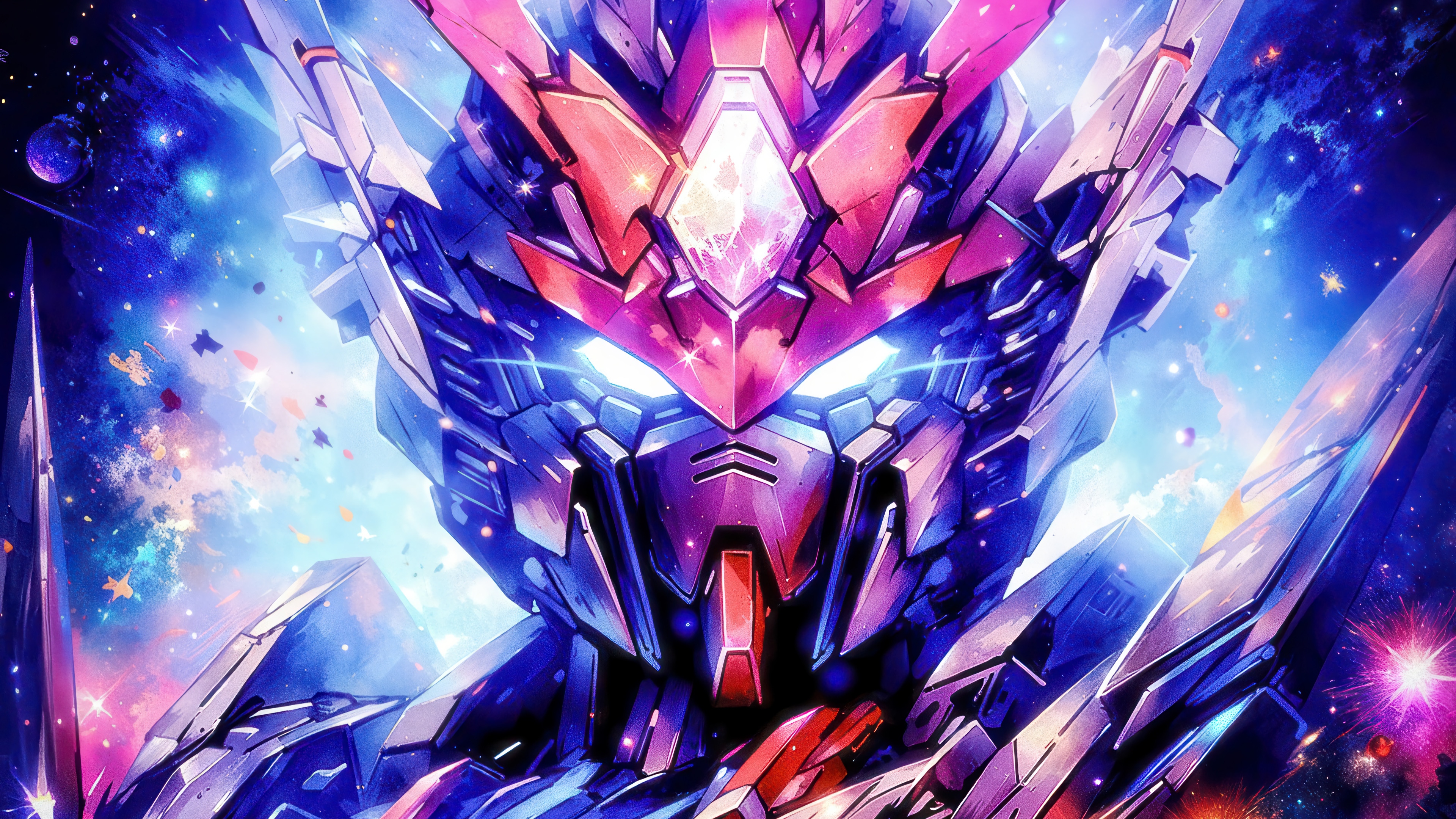 Gundam Robot in Cosmic Background 4K HD Wallpaper