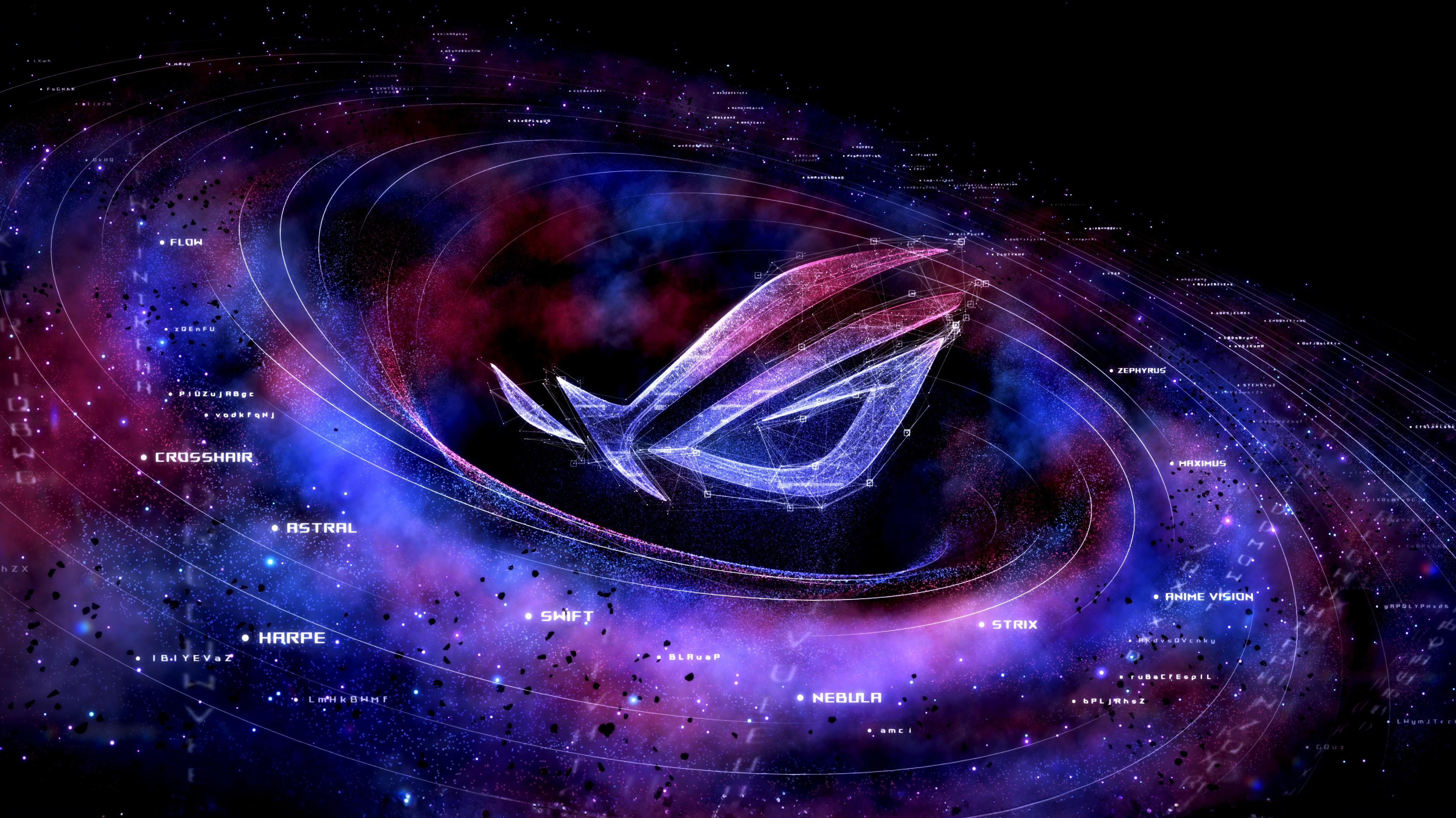 ASUS ROG logo in a cosmic galaxy 4K HD Wallpaper