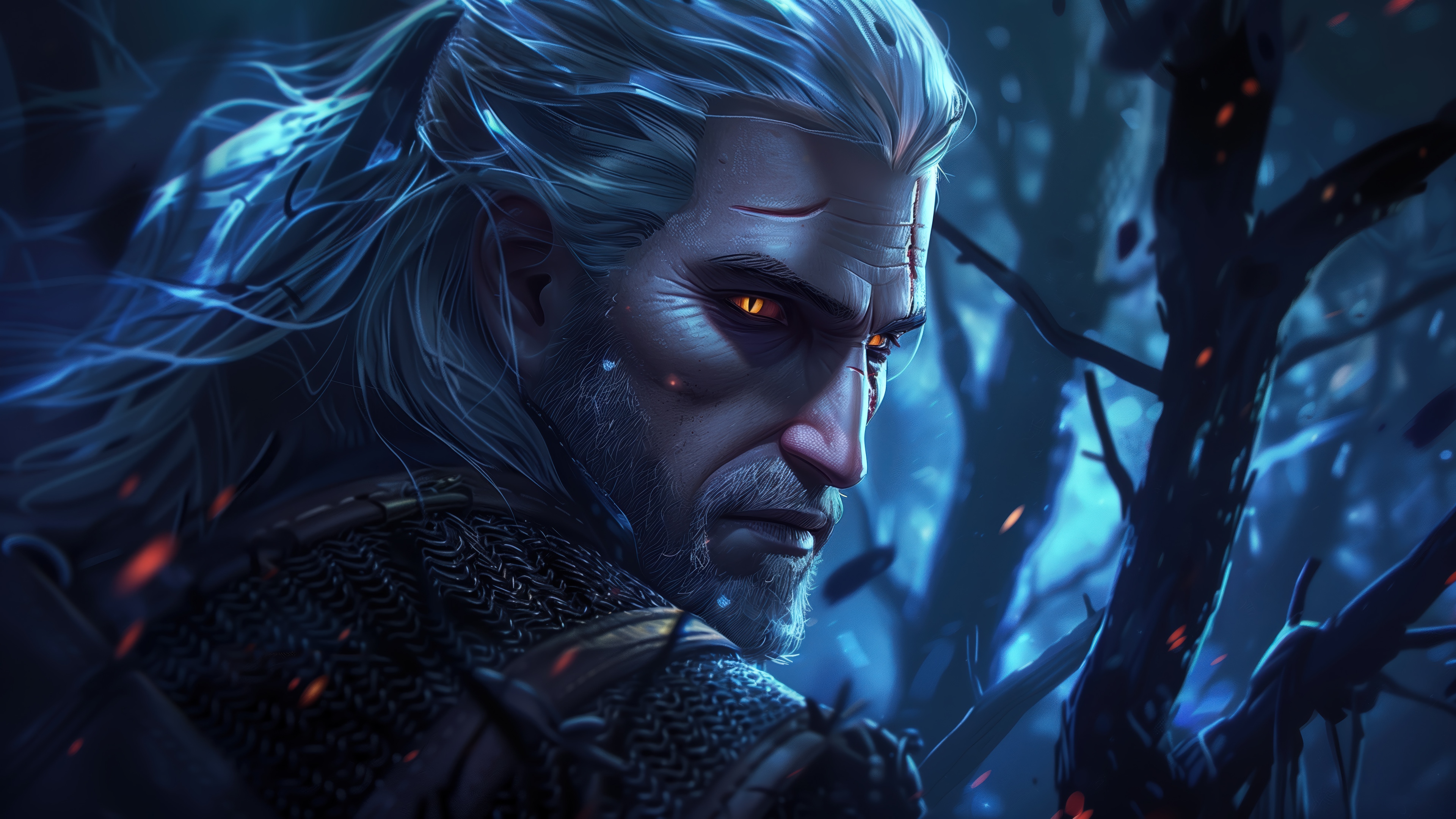 Geralt of Rivia from The Witcher 4K HD Wallpaper