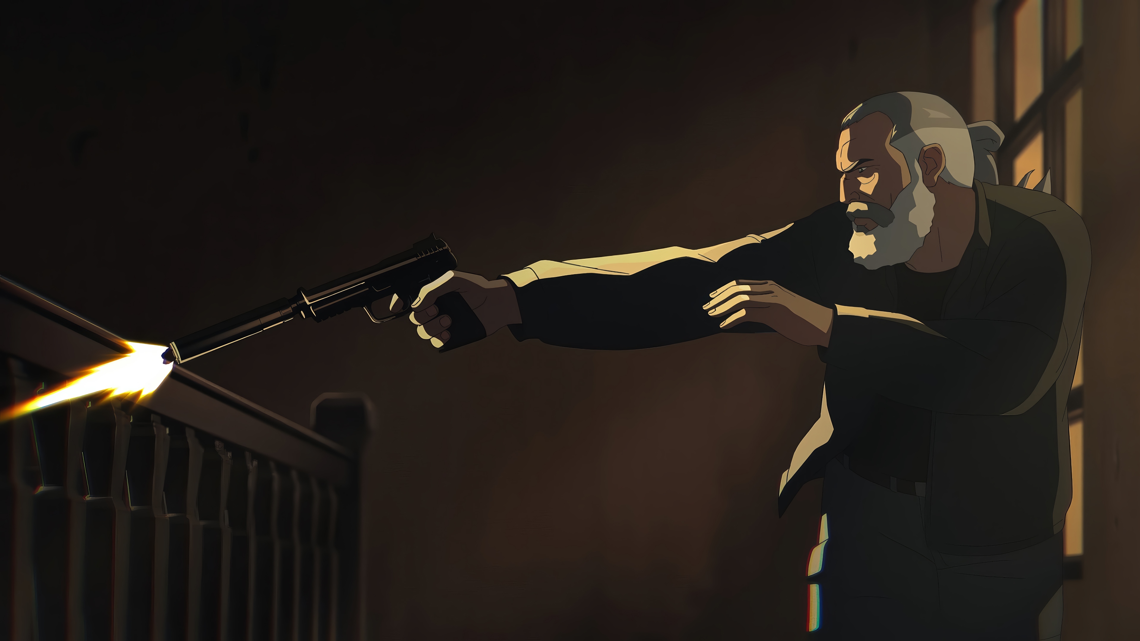 Sam Fisher firing a gun in Splinter Cell: Deathwatch 4K HD Wallpaper