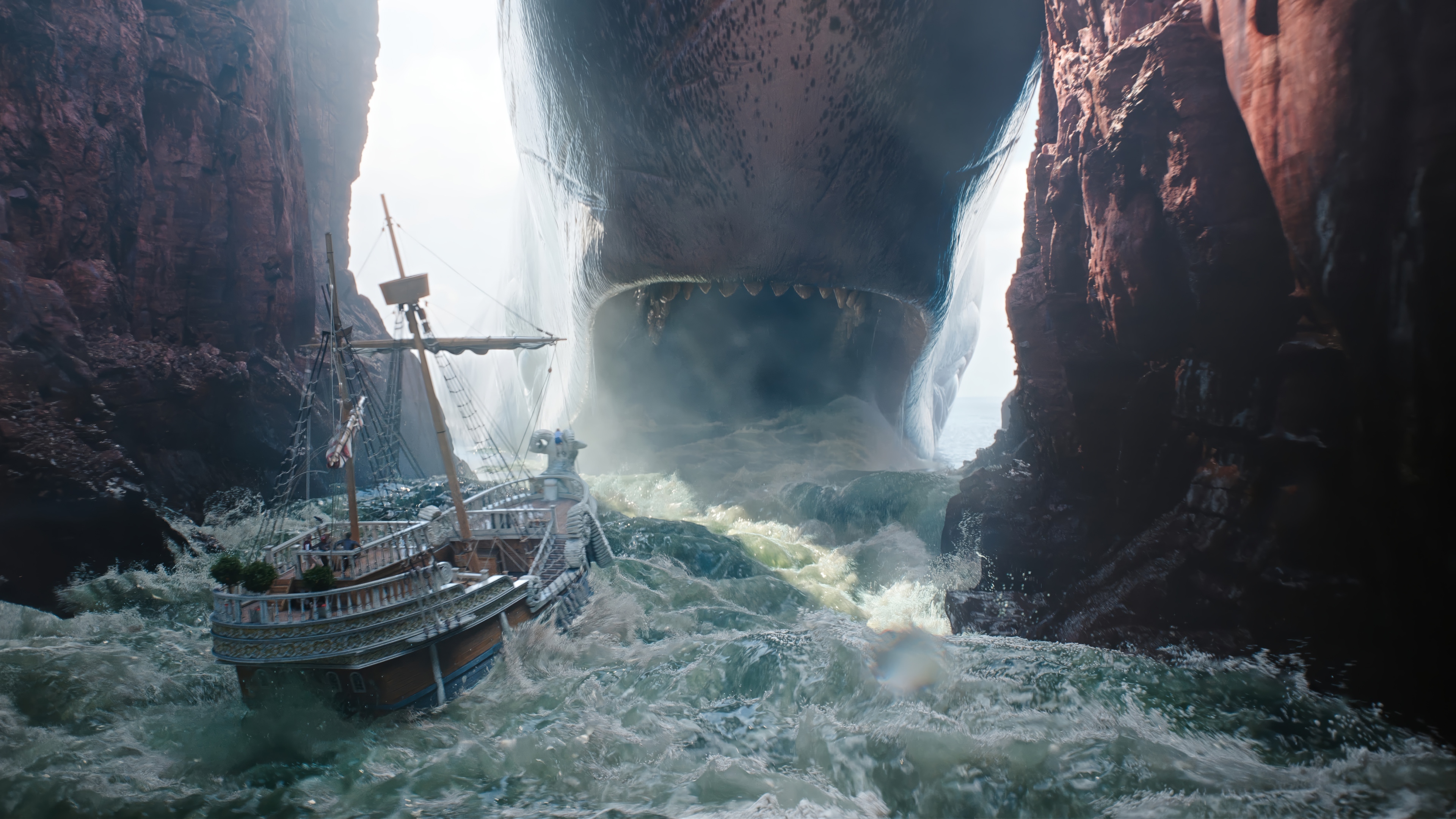 One Piece: Giant Whale Appears in Grand Line HD Wallpaper