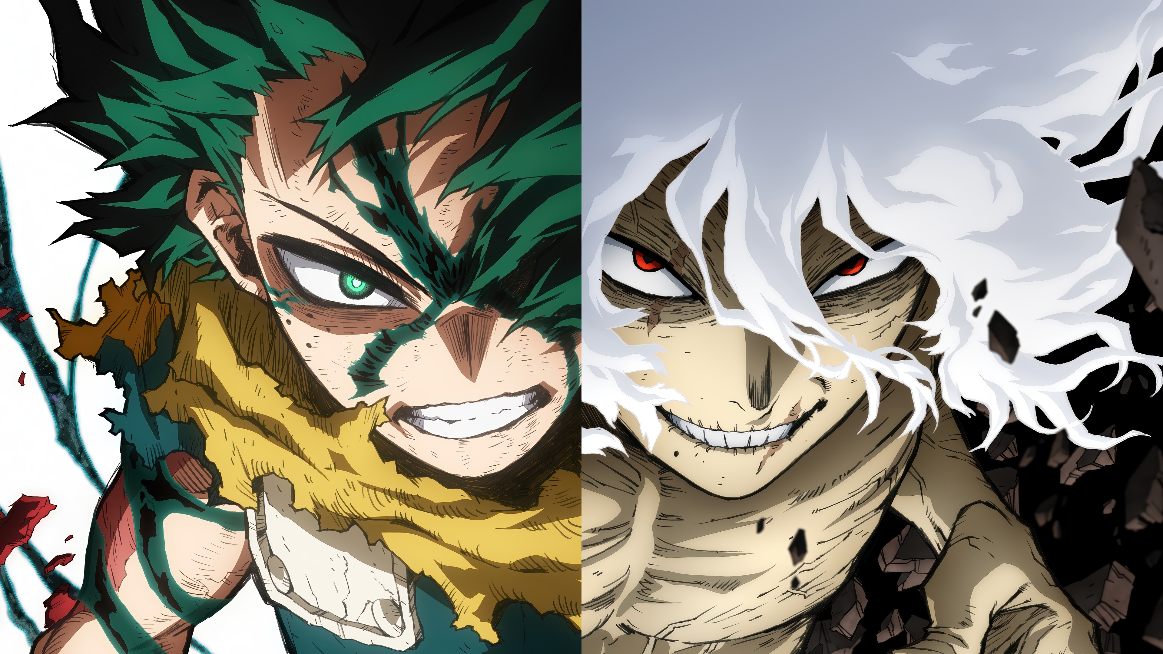 Izuku Midoriya and Tomura Shigaraki from My Hero Academia 4K HD Wallpaper