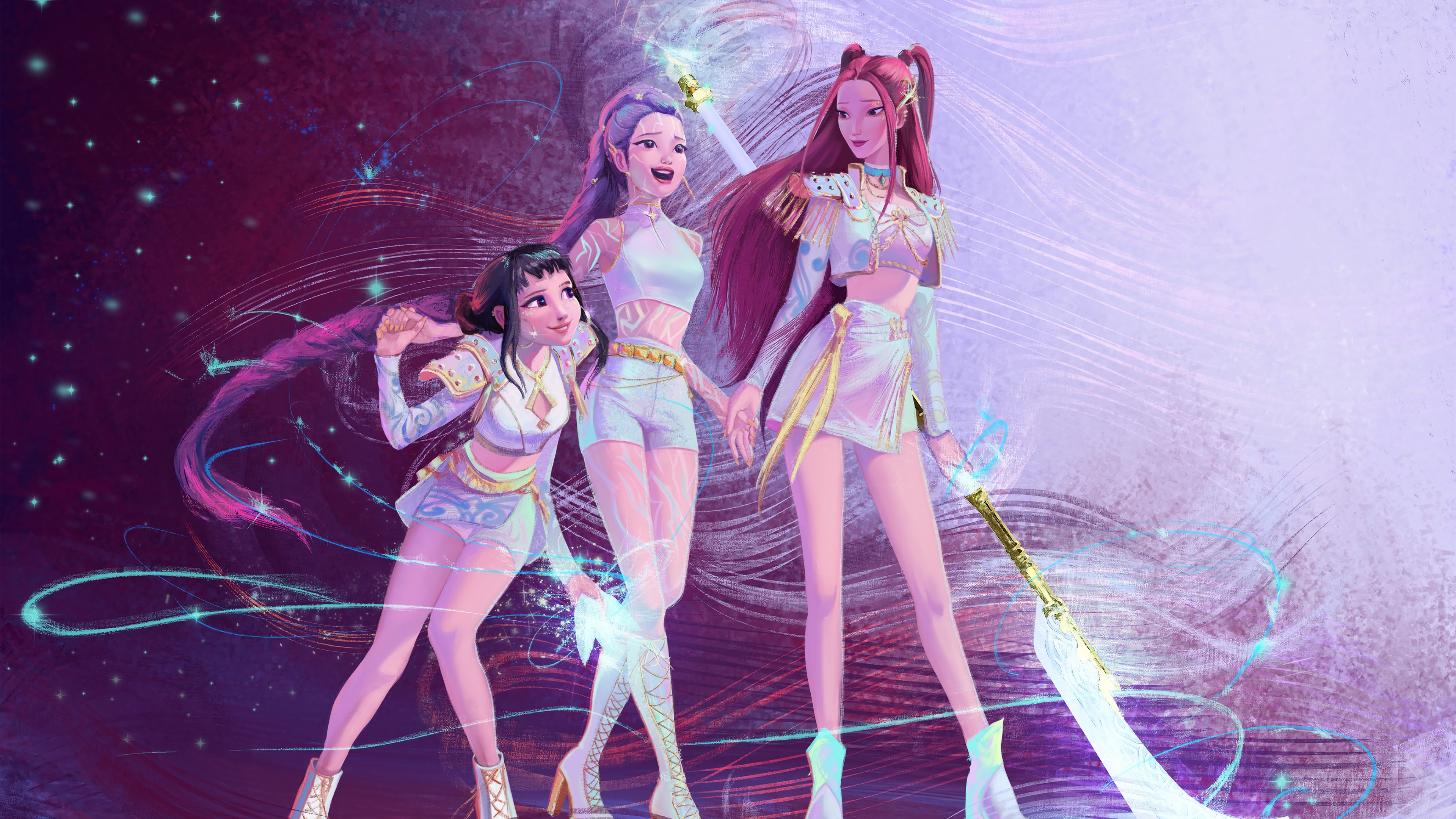 Kpop Demon Hunters Rumi Zoey Mira 4K HD Wallpaper