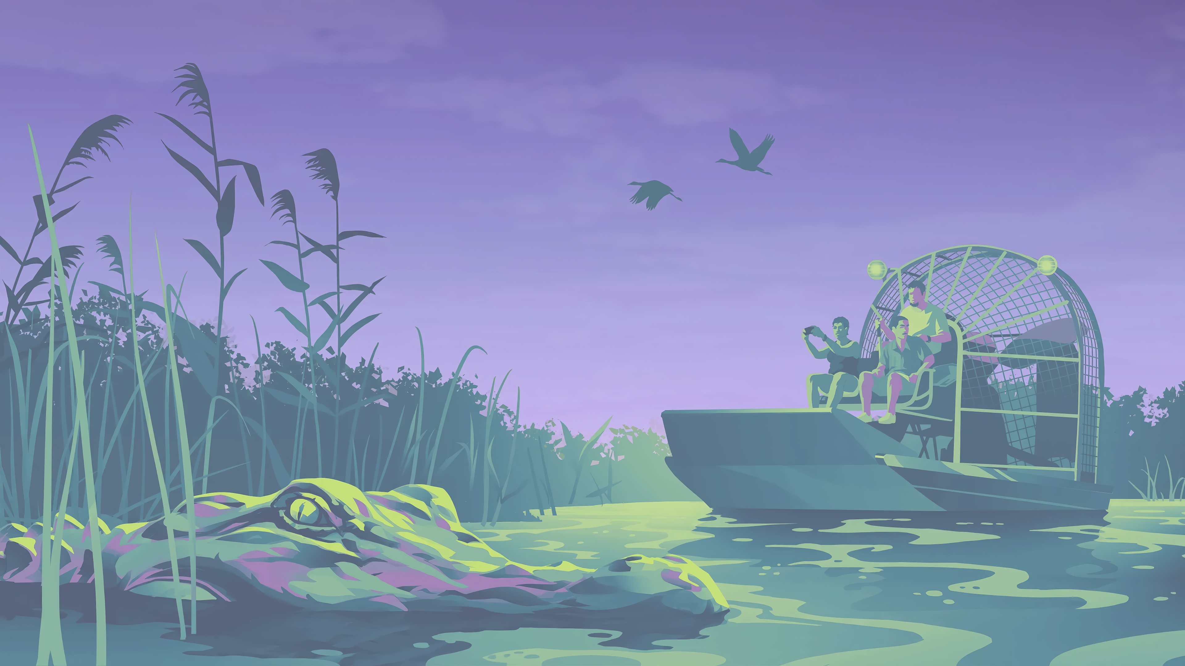 Grand Theft Auto 6 Airboat Ride with Alligator HD Wallpaper