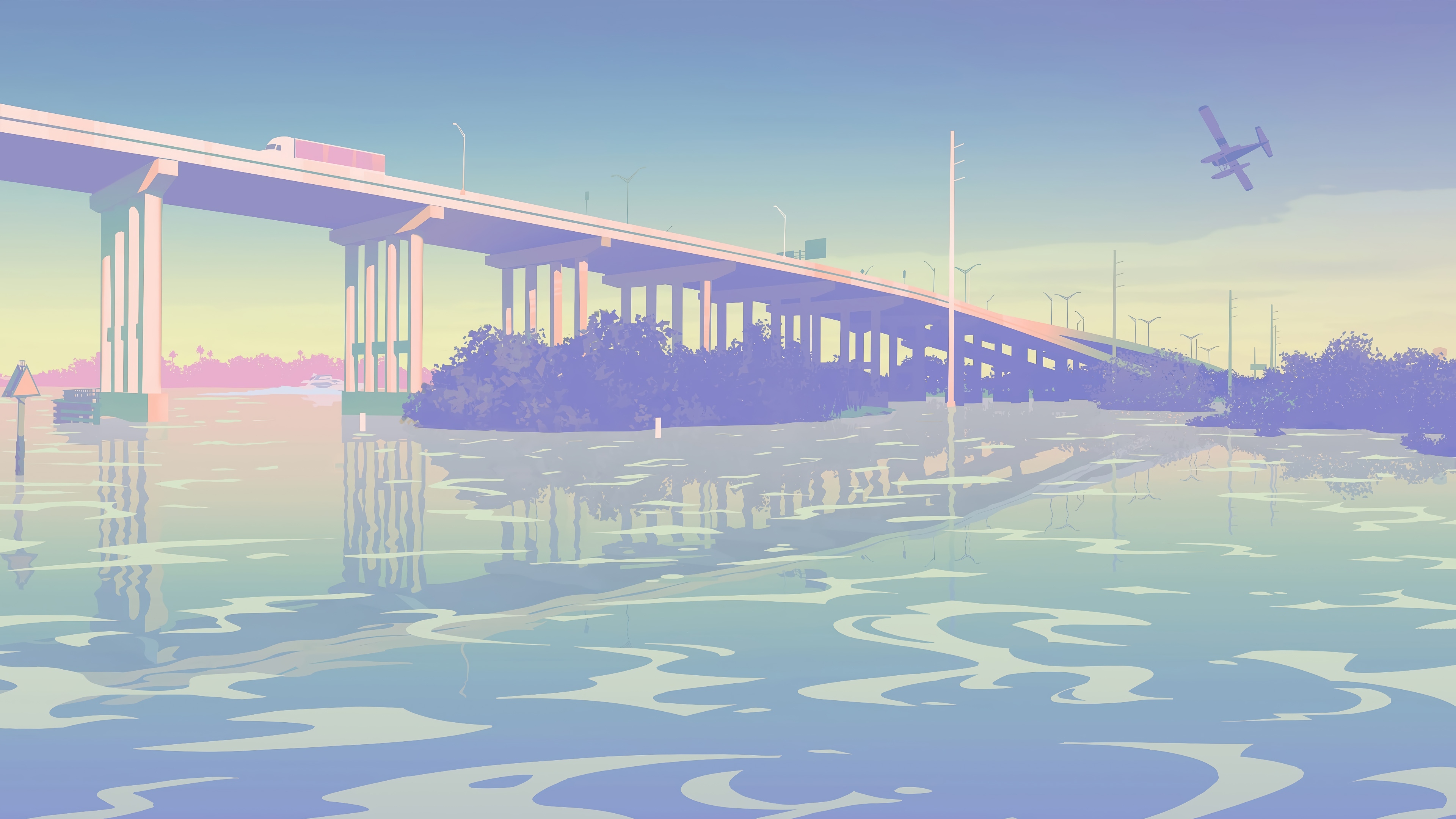 Grand Theft Auto 6 4K bridge over water HD Wallpaper
