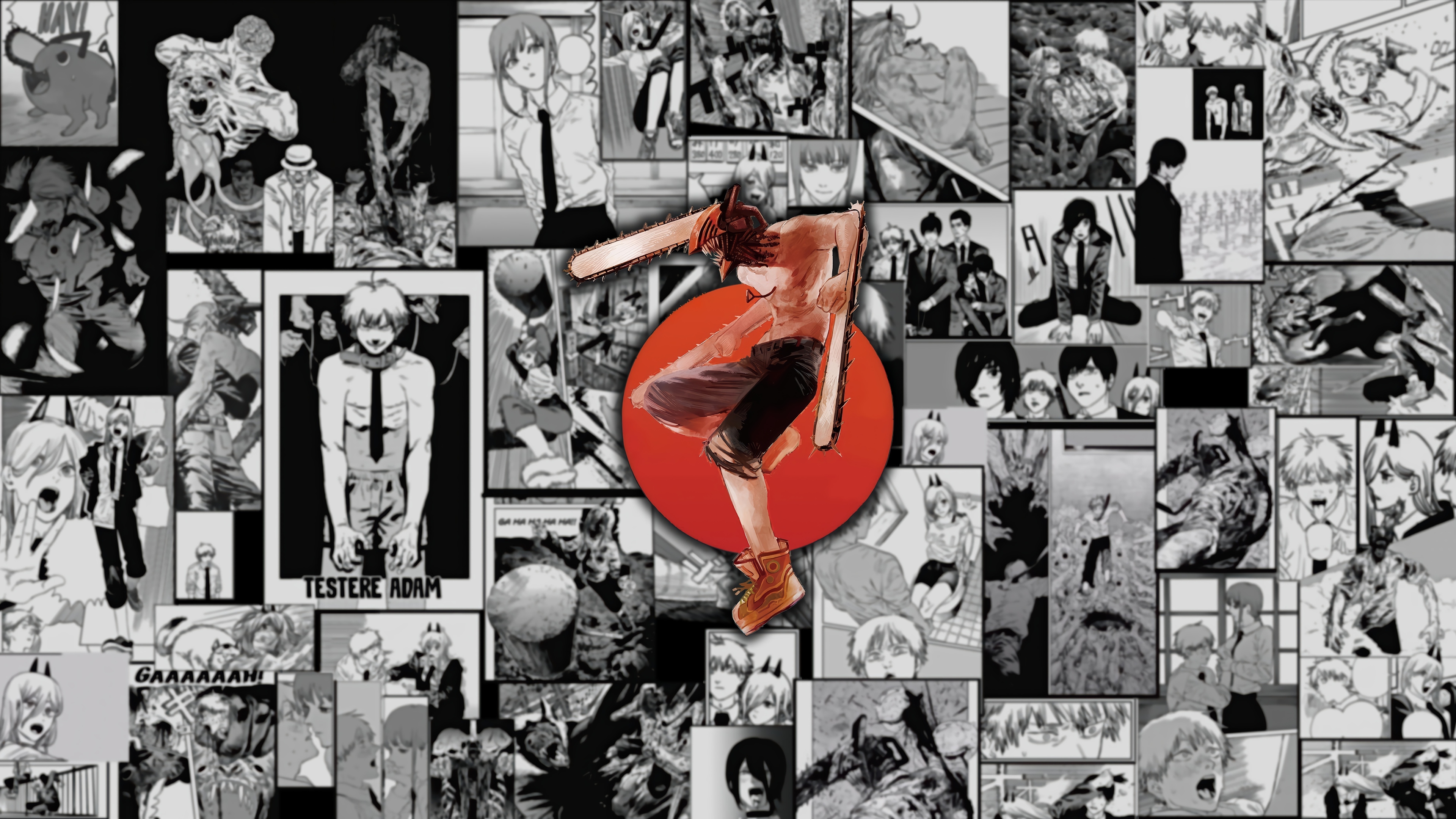 Chainsaw Man Anime Collage 4K HD Wallpaper