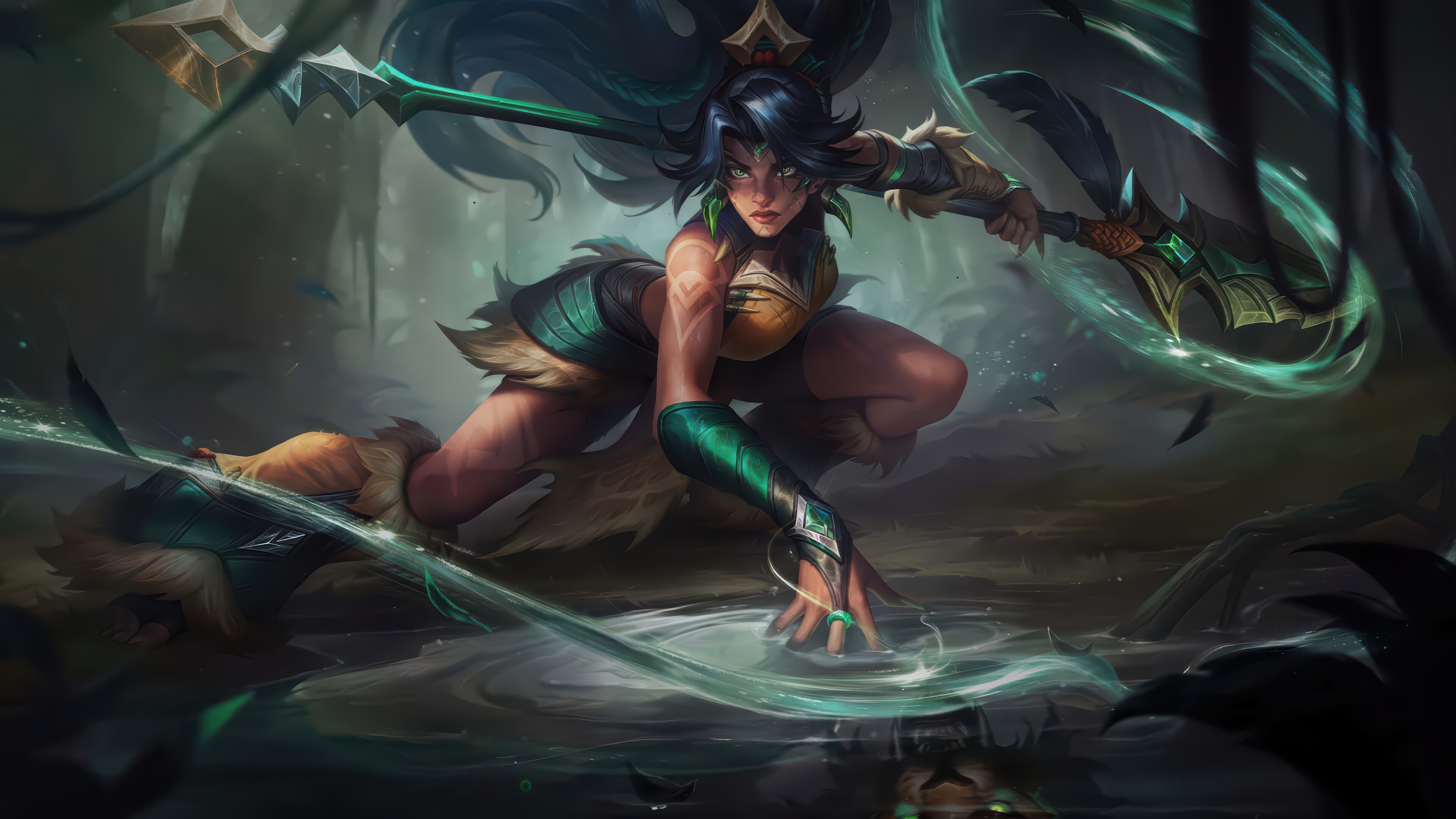 Nidalee in League of Legends Splash Art 4K HD Wallpaper