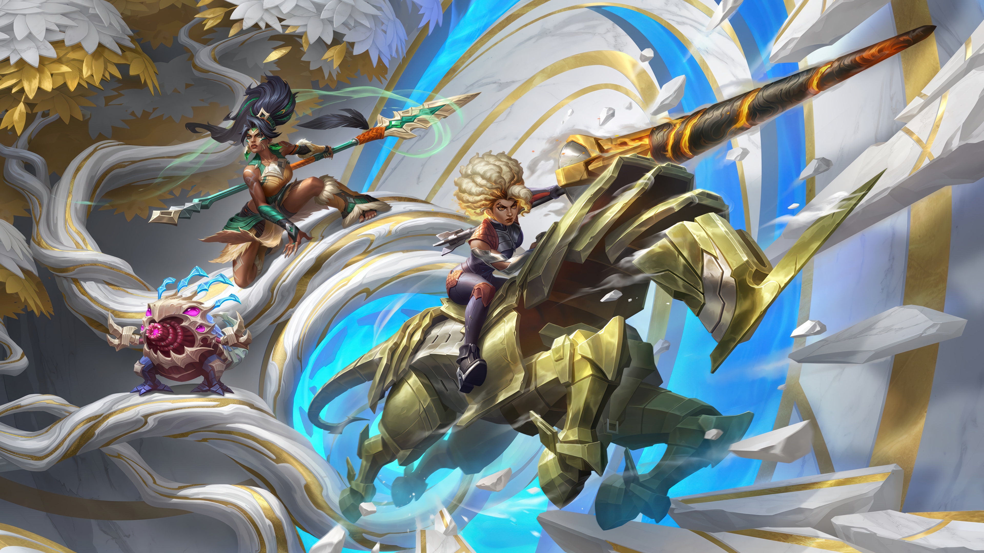 Rell and Nidalee in League of Legends Wild Rift 4K HD Wallpaper