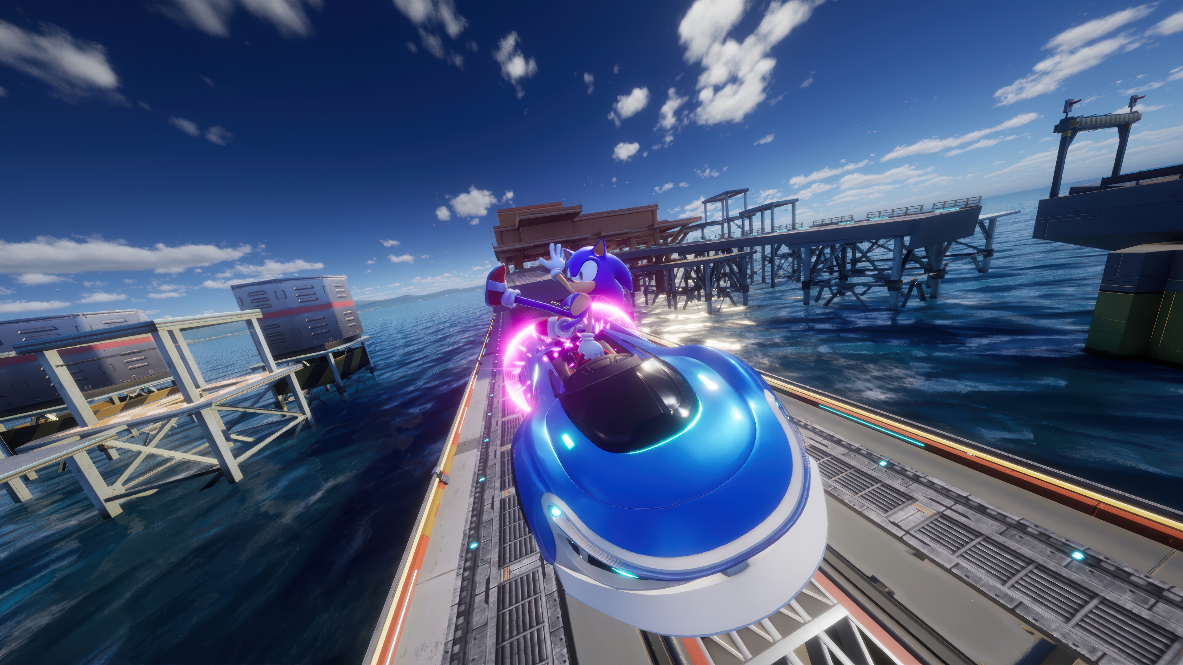 Sonic the Hedgehog racing in 4K HD Wallpaper