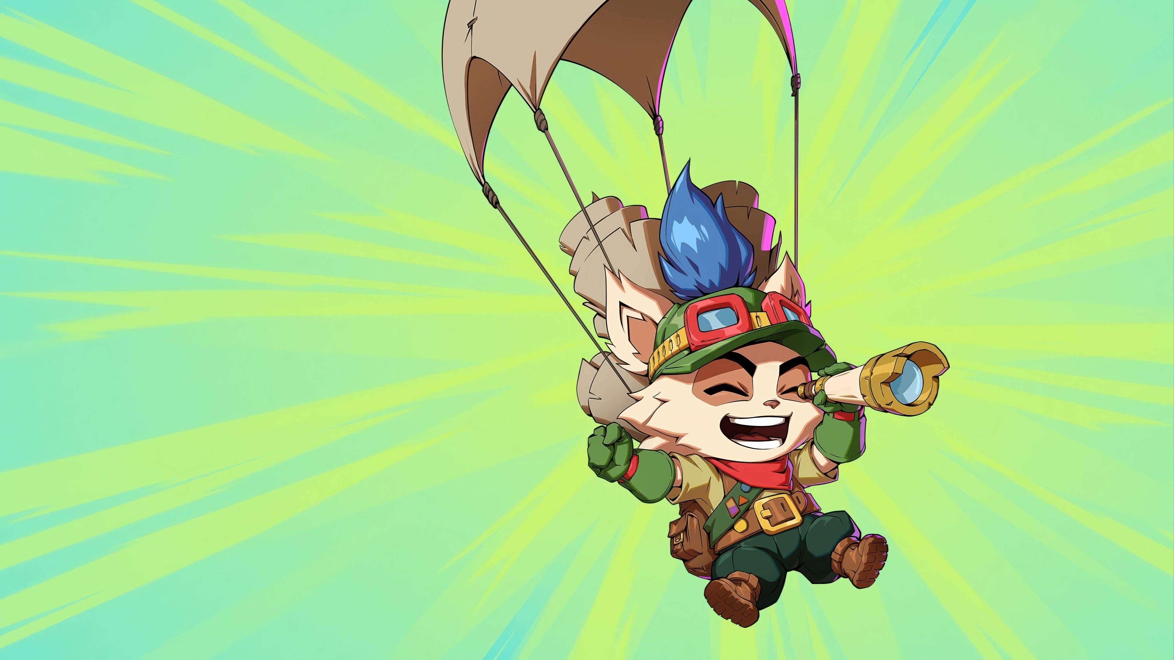 Teemo from League of Legends parachuting HD Wallpaper