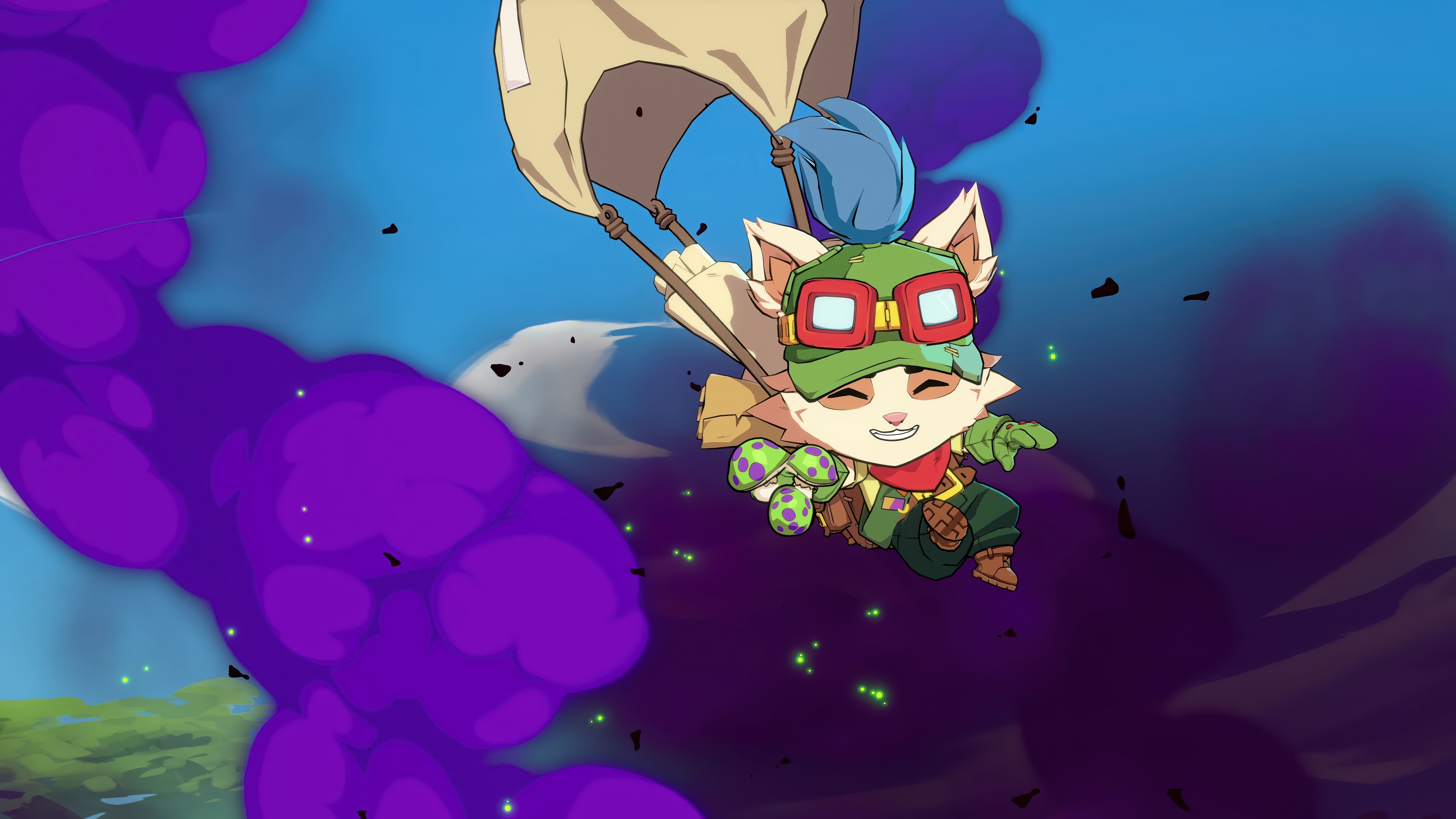 Teemo from League of Legends parachuting HD Wallpaper