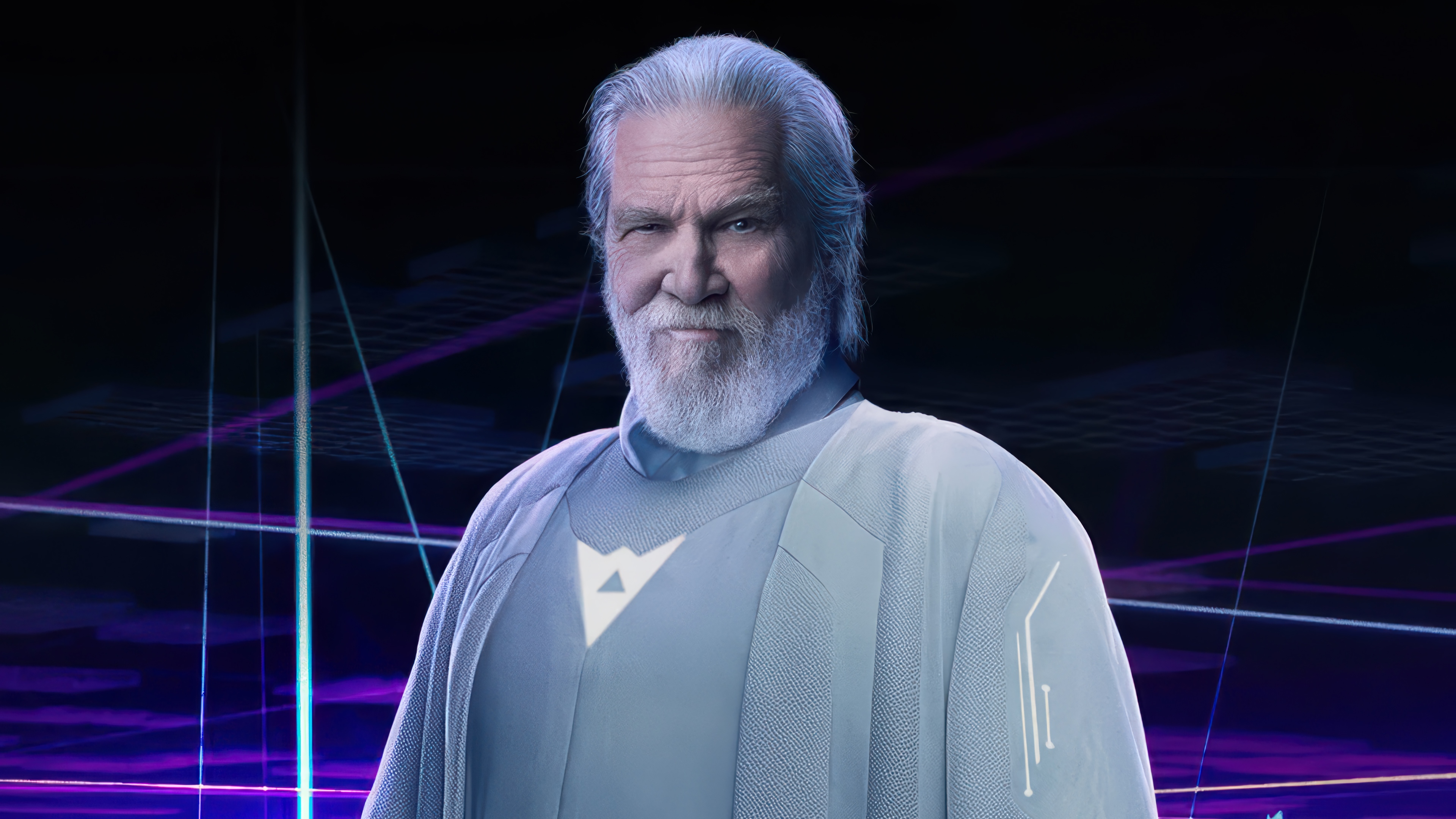 Jeff Bridges as Ares in Tron: Ares 4K HD Wallpaper