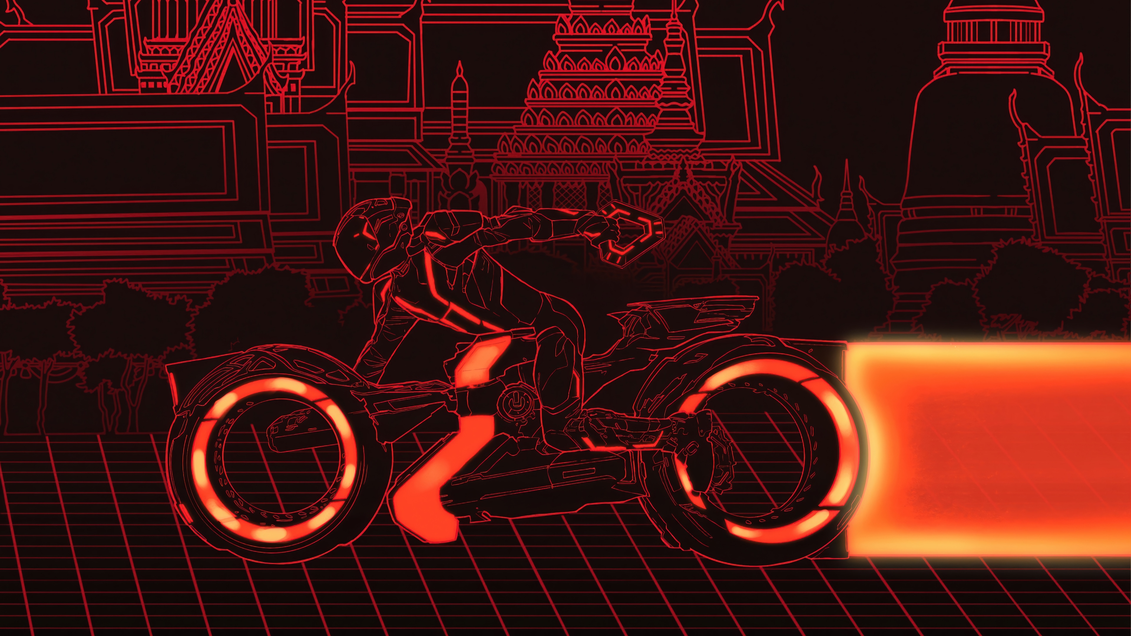 Tron: Ares Motorcycle Light Cycle 4K HD Wallpaper
