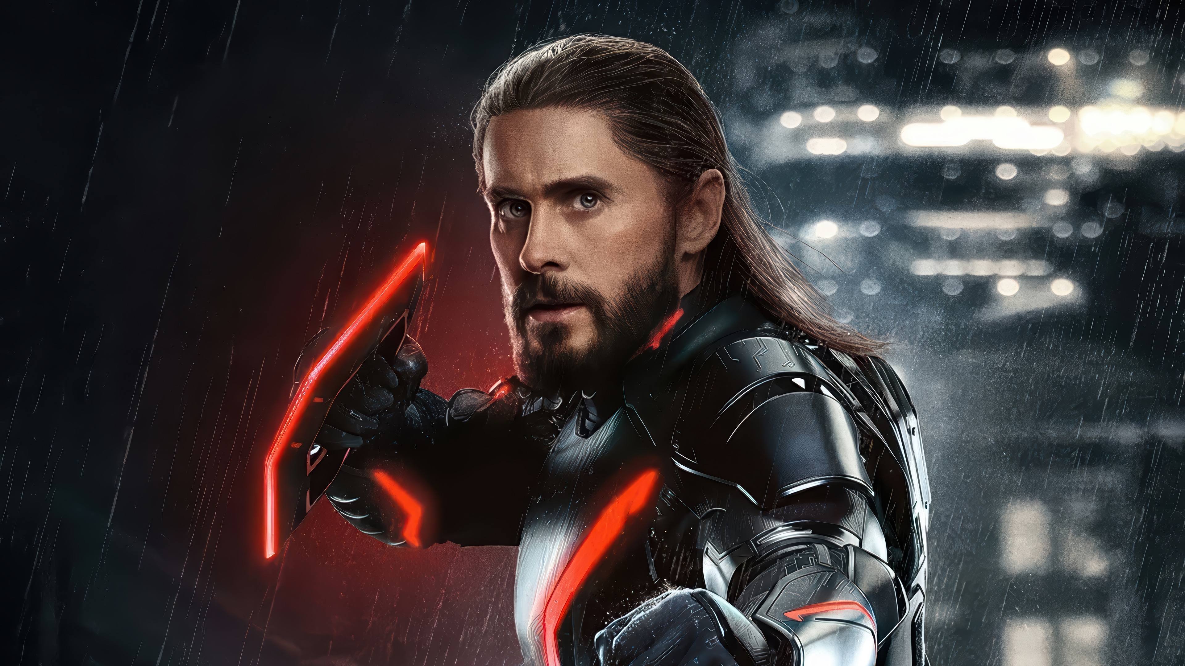 Jared Leto as Tron: Ares in 4K HD Wallpaper