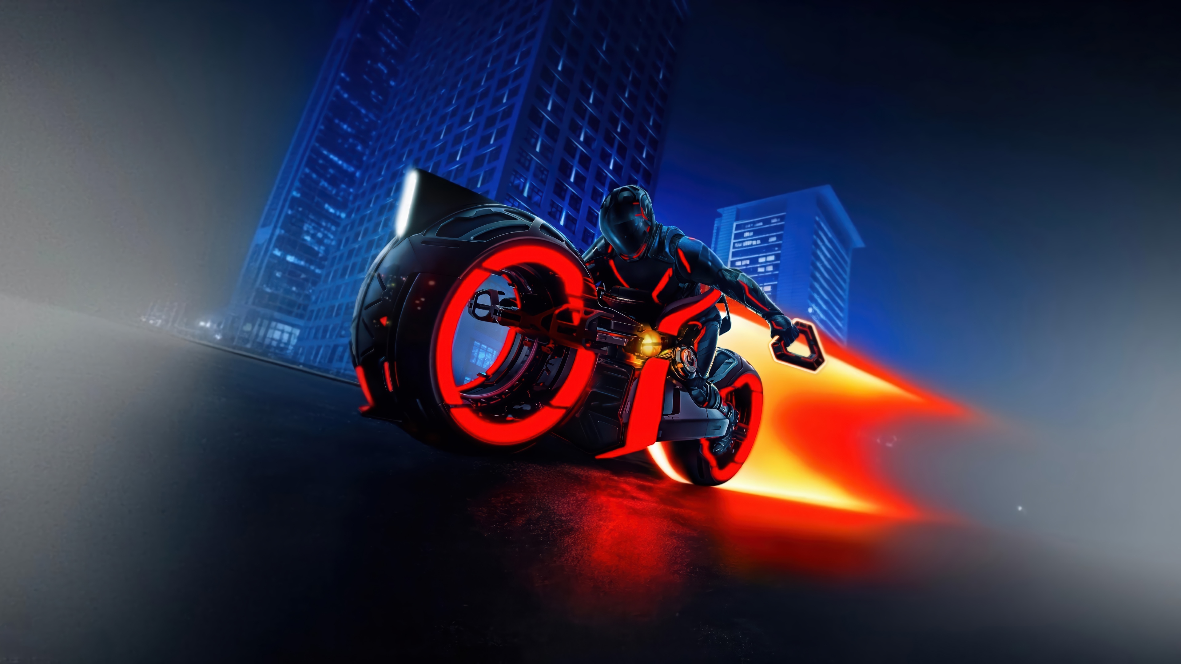 Tron: Ares Motorcycle Light Cycle 4K HD Wallpaper