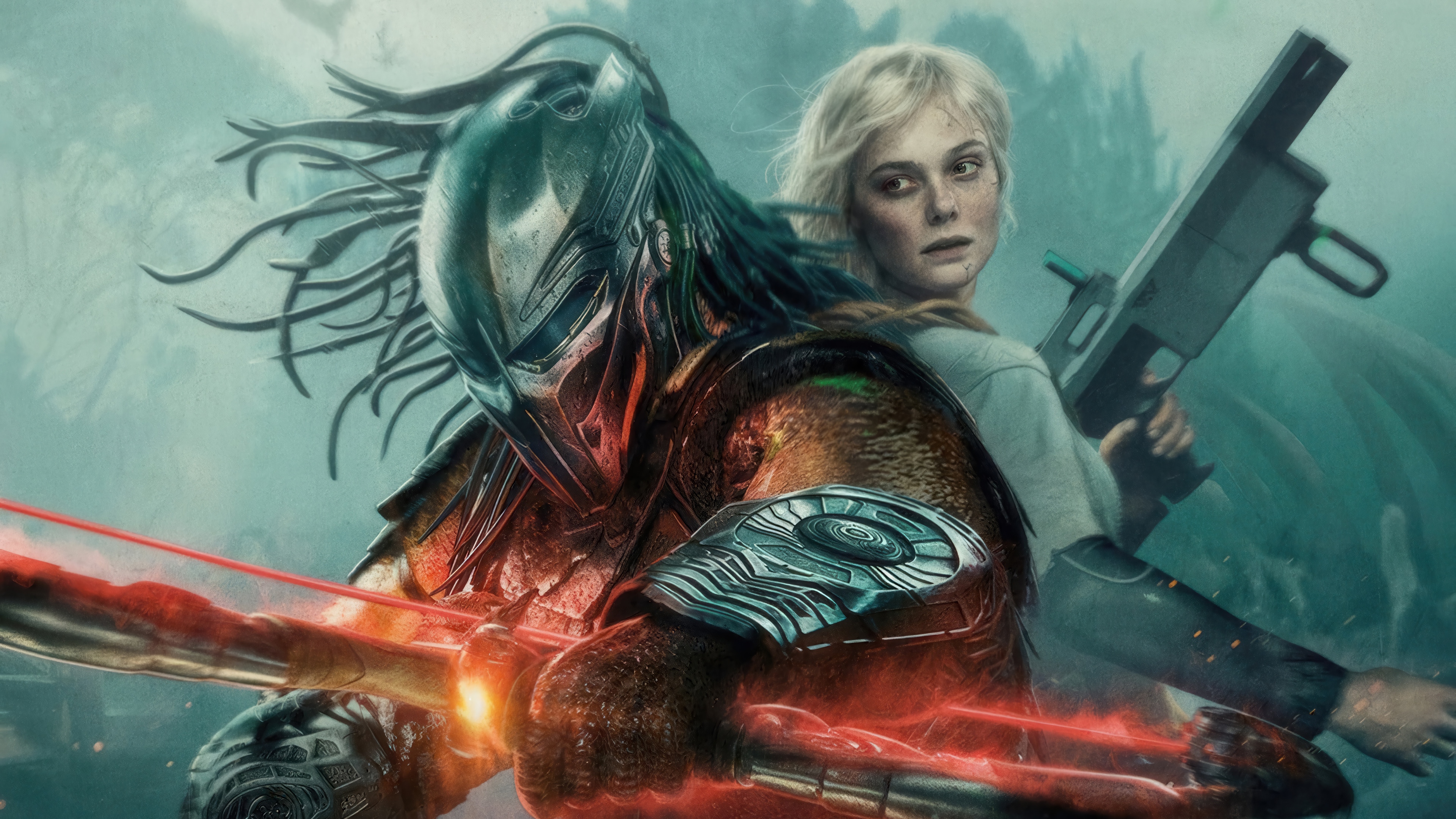 Predator: Badlands 4K with Elle Fanning HD Wallpaper