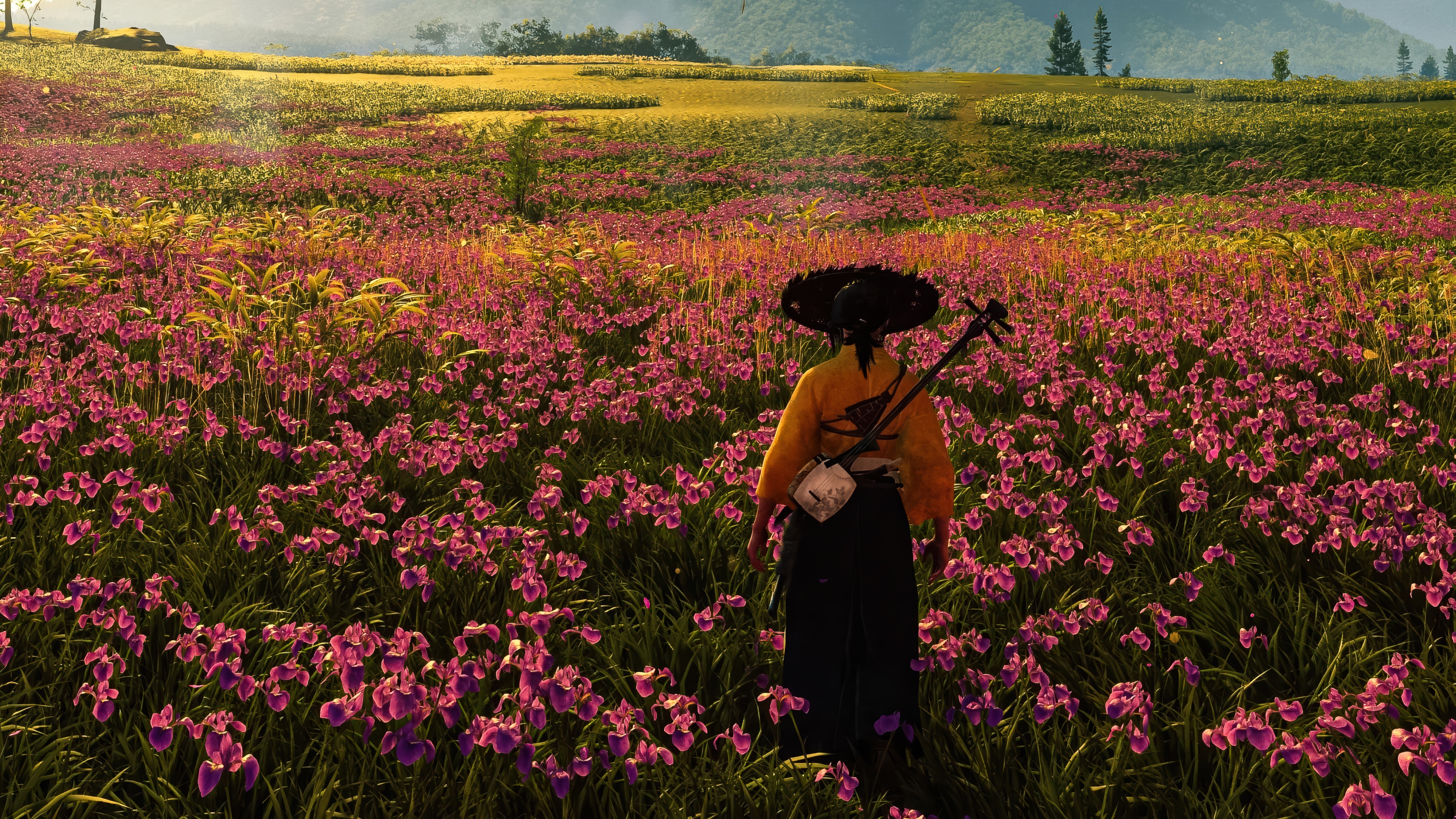 Ghost of Yotei 4K Flower Scenery HD Wallpaper