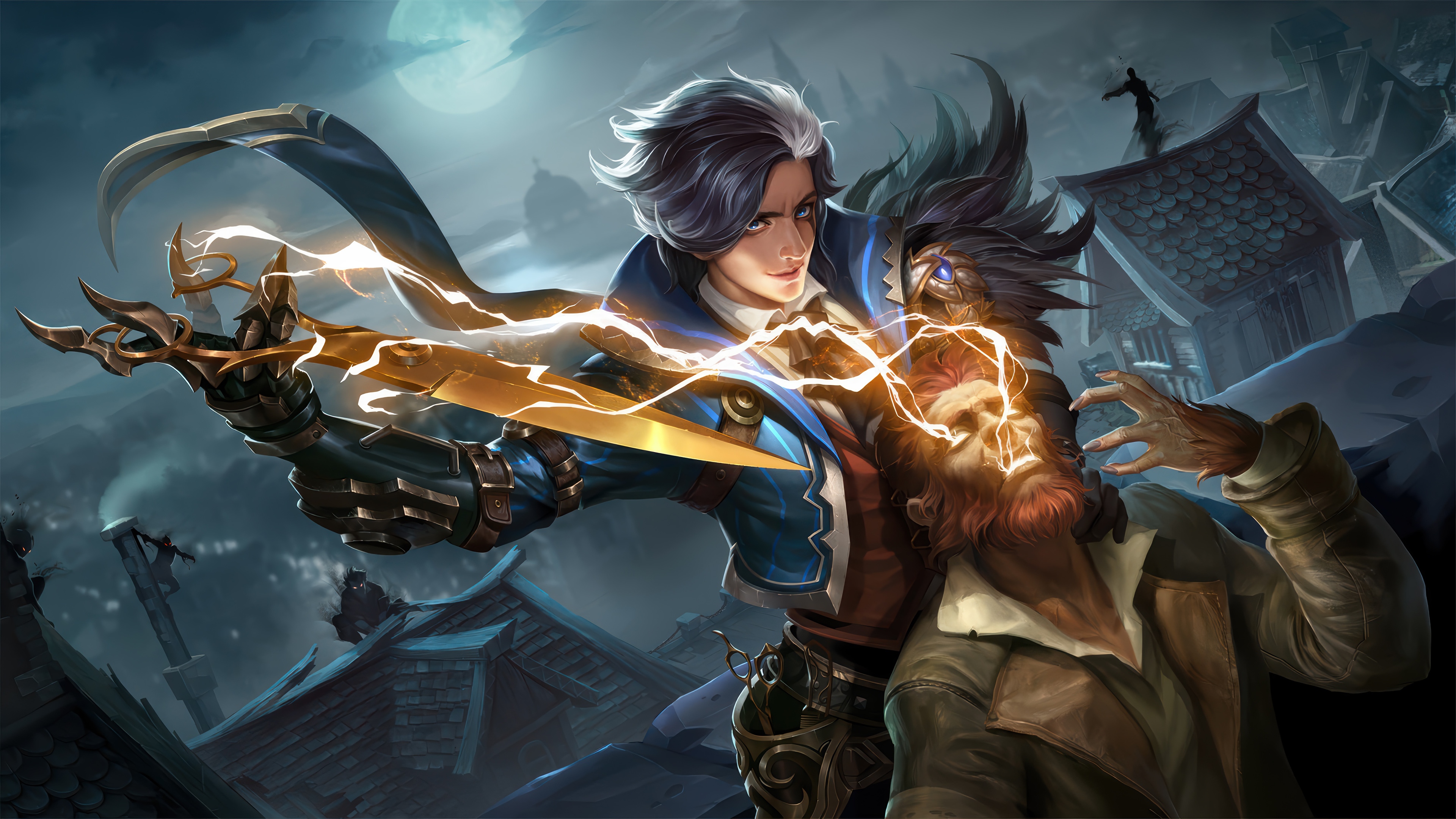 Gusion from Mobile Legends using lightning powers HD Wallpaper