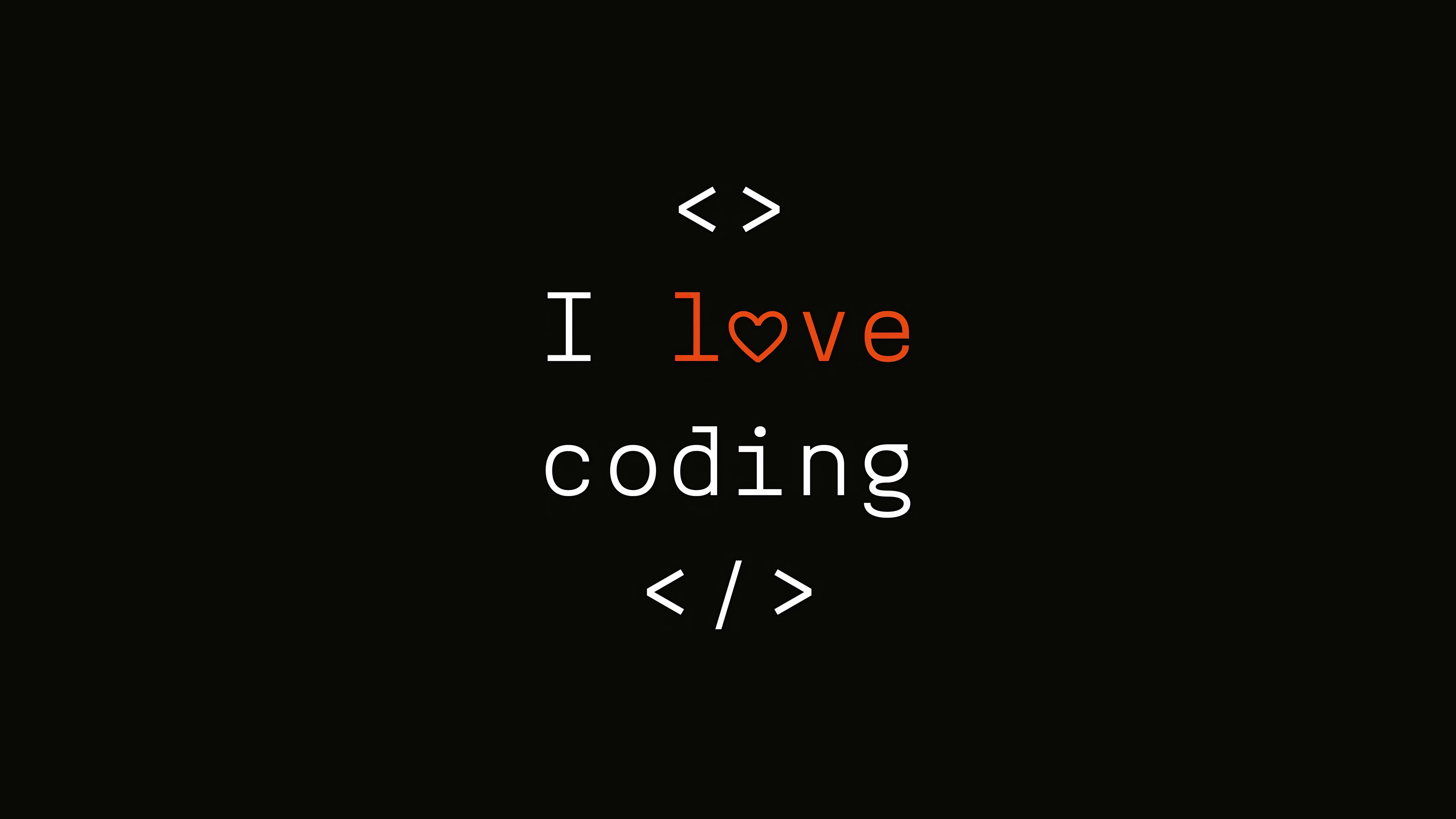 I love coding text art 4K HD Wallpaper