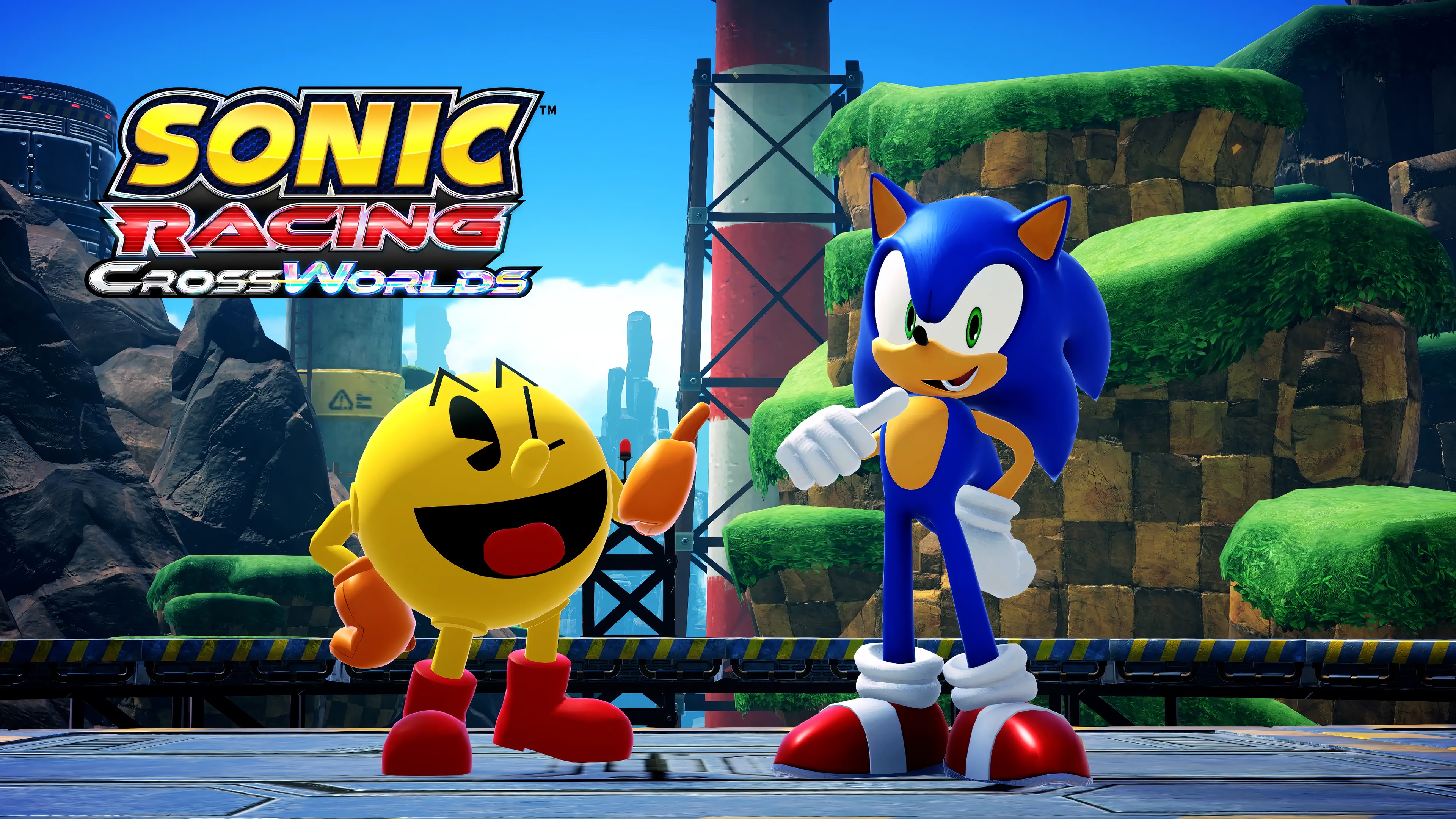 Sonic Racing: CrossWorlds with Sonic and Pac-Man 4K HD Wallpaper