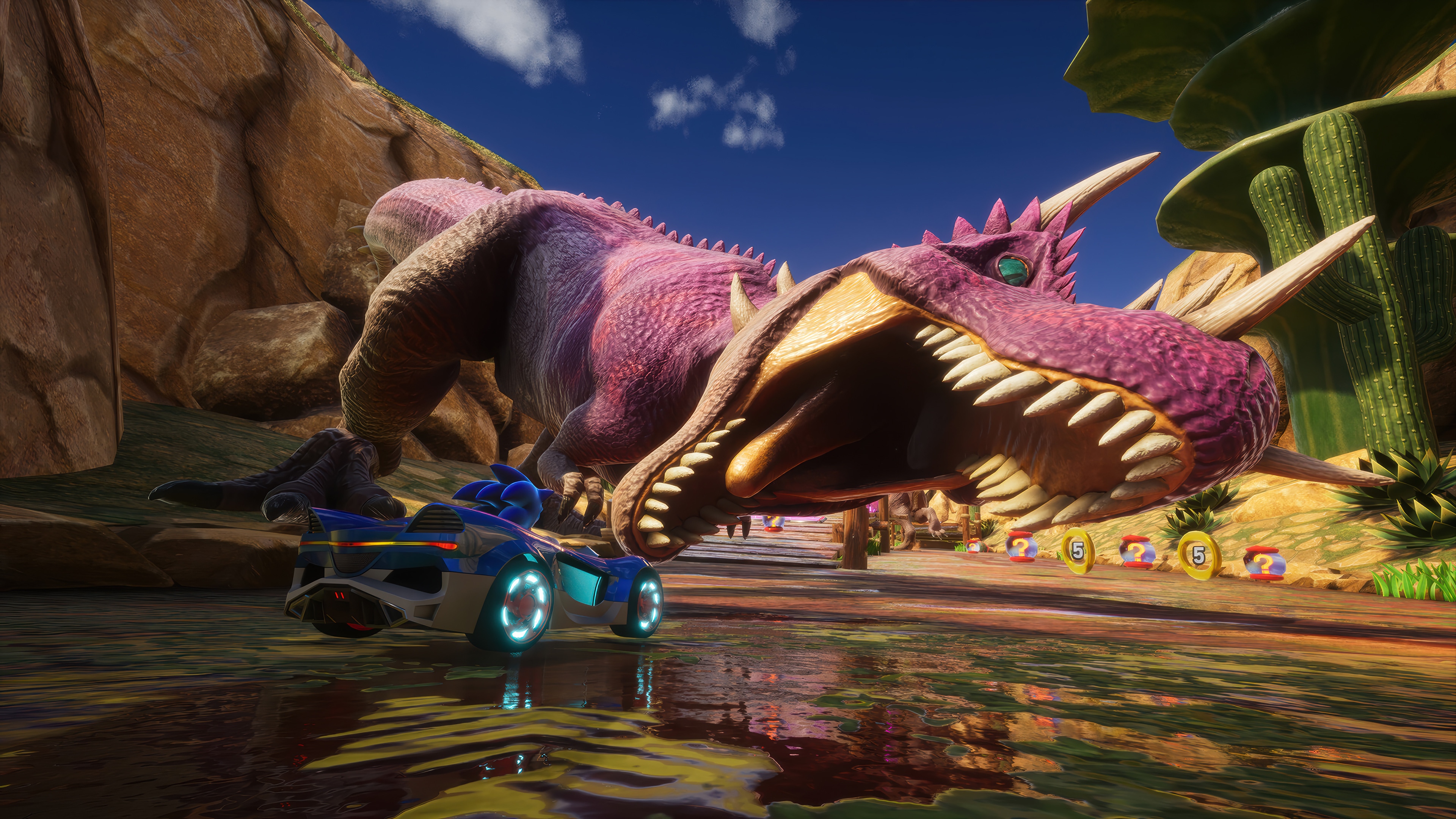 Sonic Racing: CrossWorlds Dinosaur Race 4K HD Wallpaper