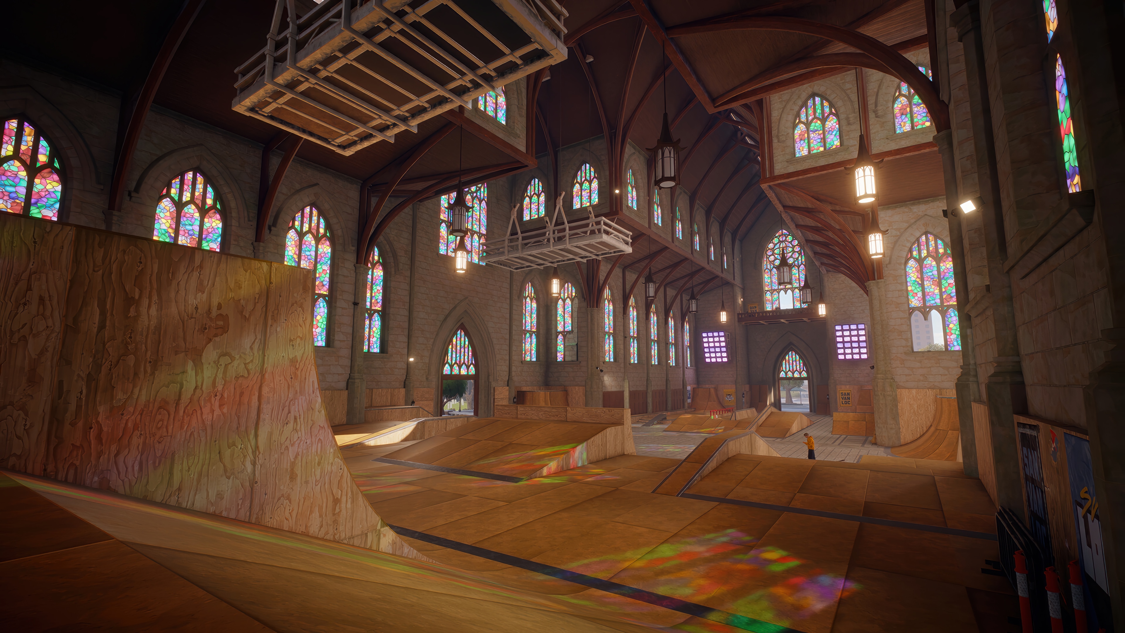 Skate 4K Game in Church HD Wallpaper